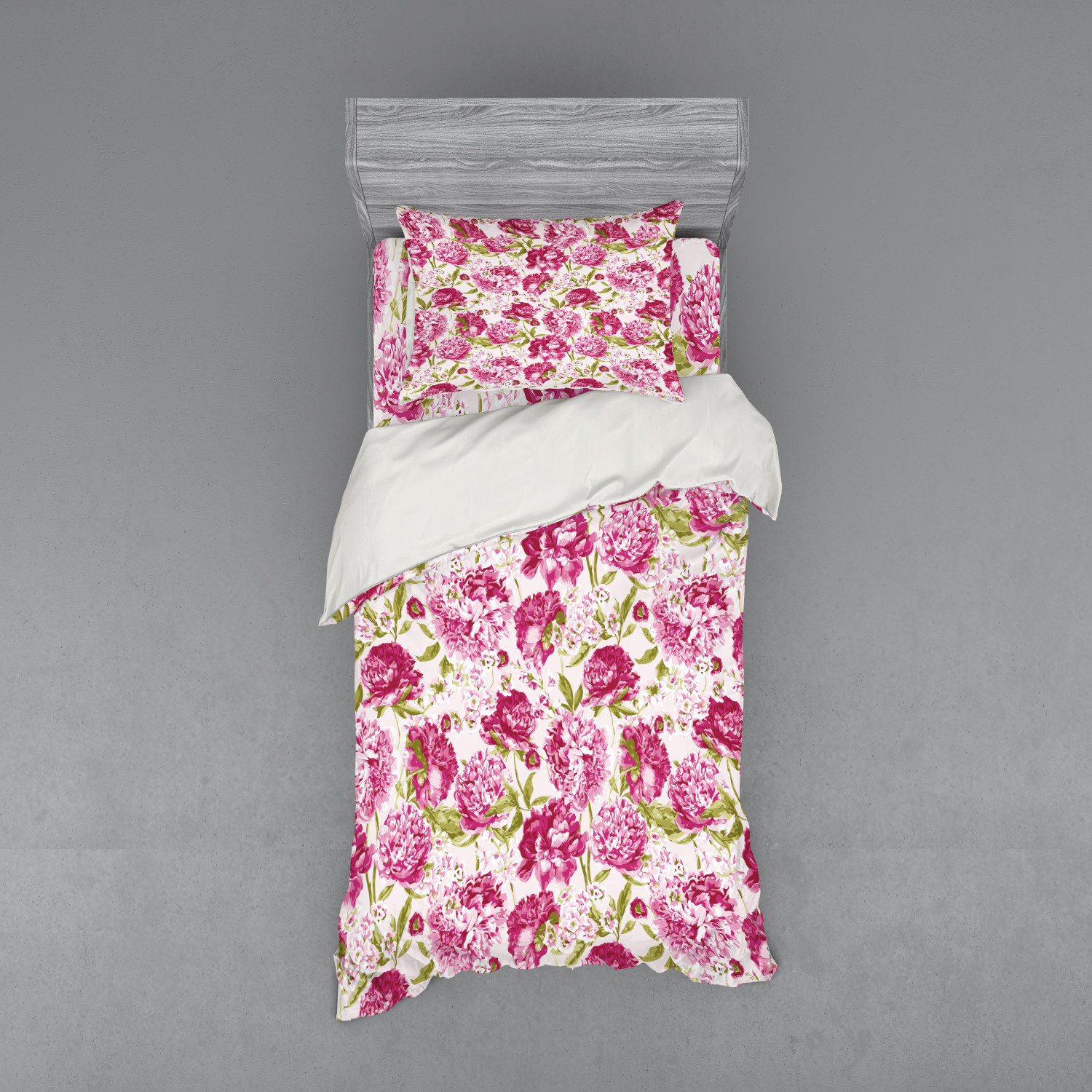 Ambesonne Flower Art Bedding Set Duvet Cover Sham Fitted Sheet in 3 Sizes - Picture 137 of 244