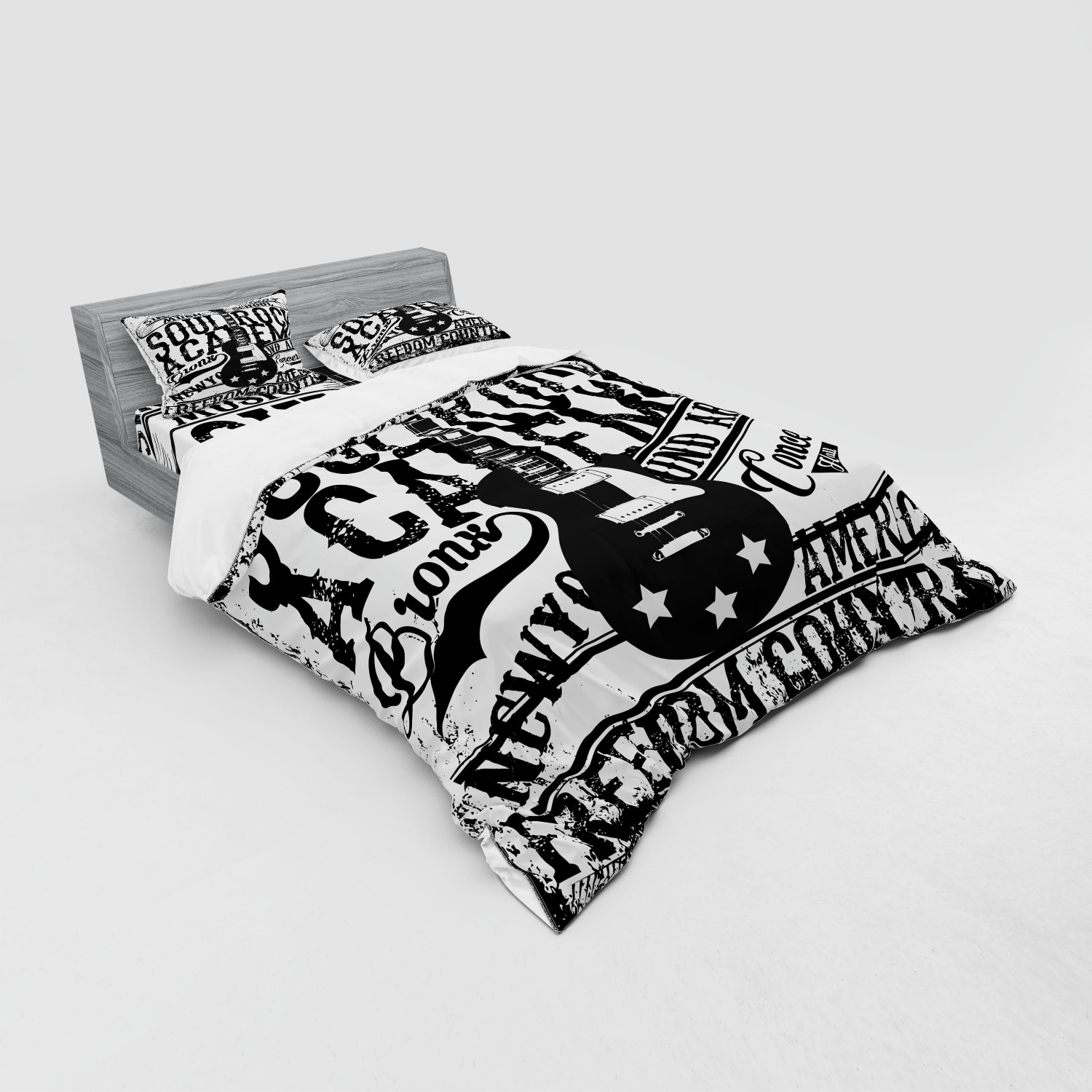 Ambesonne Retro Scene Bedding Set Duvet Cover Sham Fitted Sheet in 3 Sizes - Picture 168 of 244