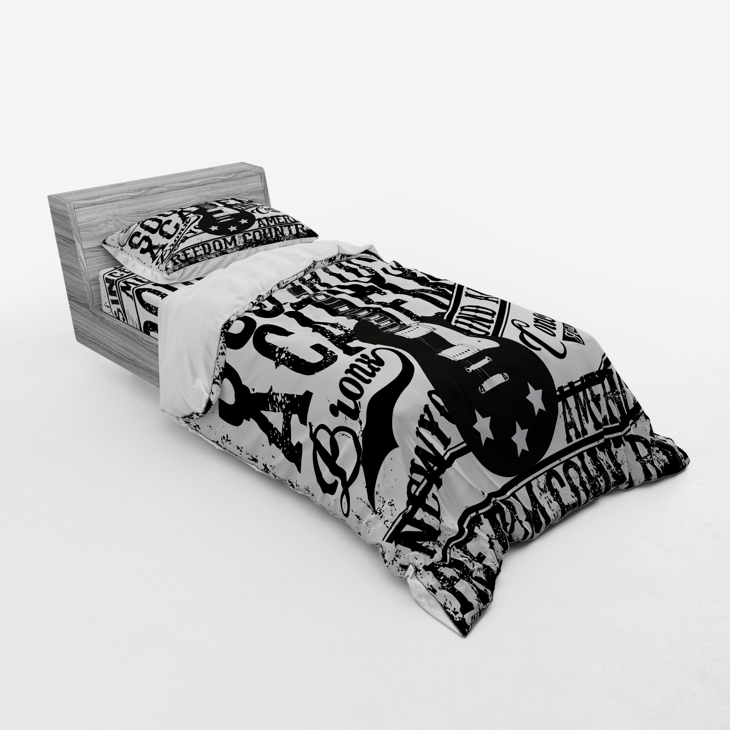 Ambesonne Retro Scene Bedding Set Duvet Cover Sham Fitted Sheet in 3 Sizes - Picture 166 of 244