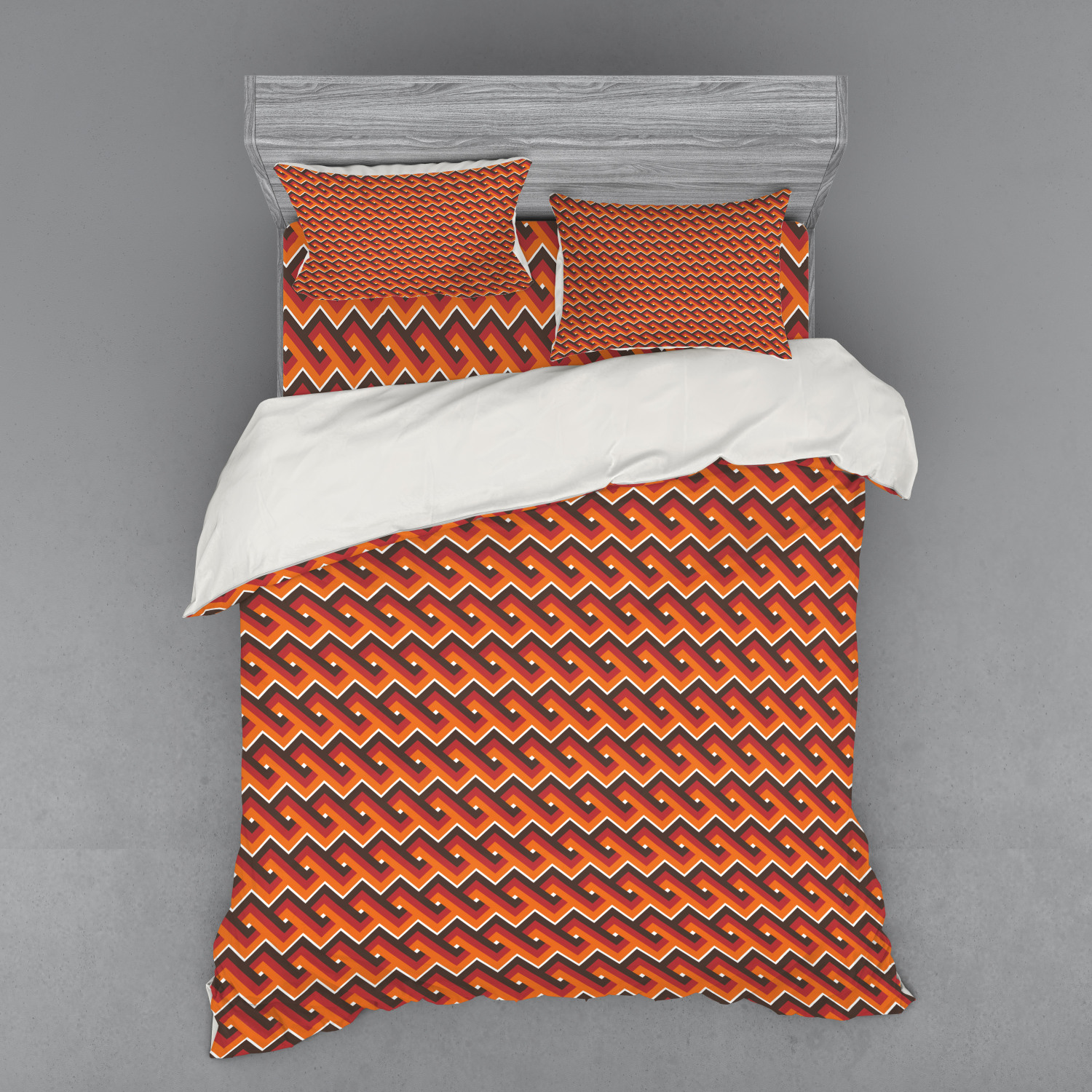 Ambesonne Retro Scene Bedding Set Duvet Cover Sham Fitted Sheet in 3 Sizes - Picture 227 of 244