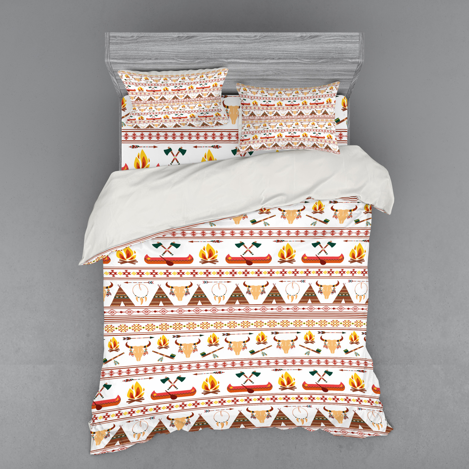 Ambesonne Ethnic Design Bedding Set Duvet Cover Sham Fitted Sheet in 3 Sizes - Picture 43 of 240