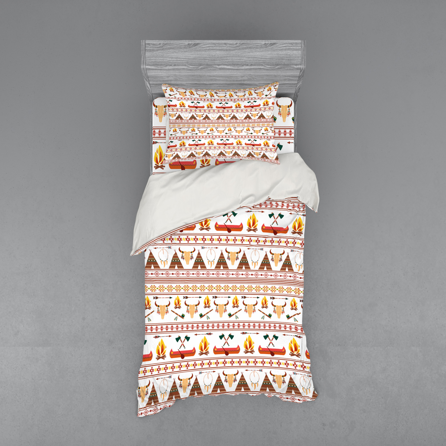 Ambesonne Ethnic Design Bedding Set Duvet Cover Sham Fitted Sheet in 3 Sizes - Picture 41 of 240