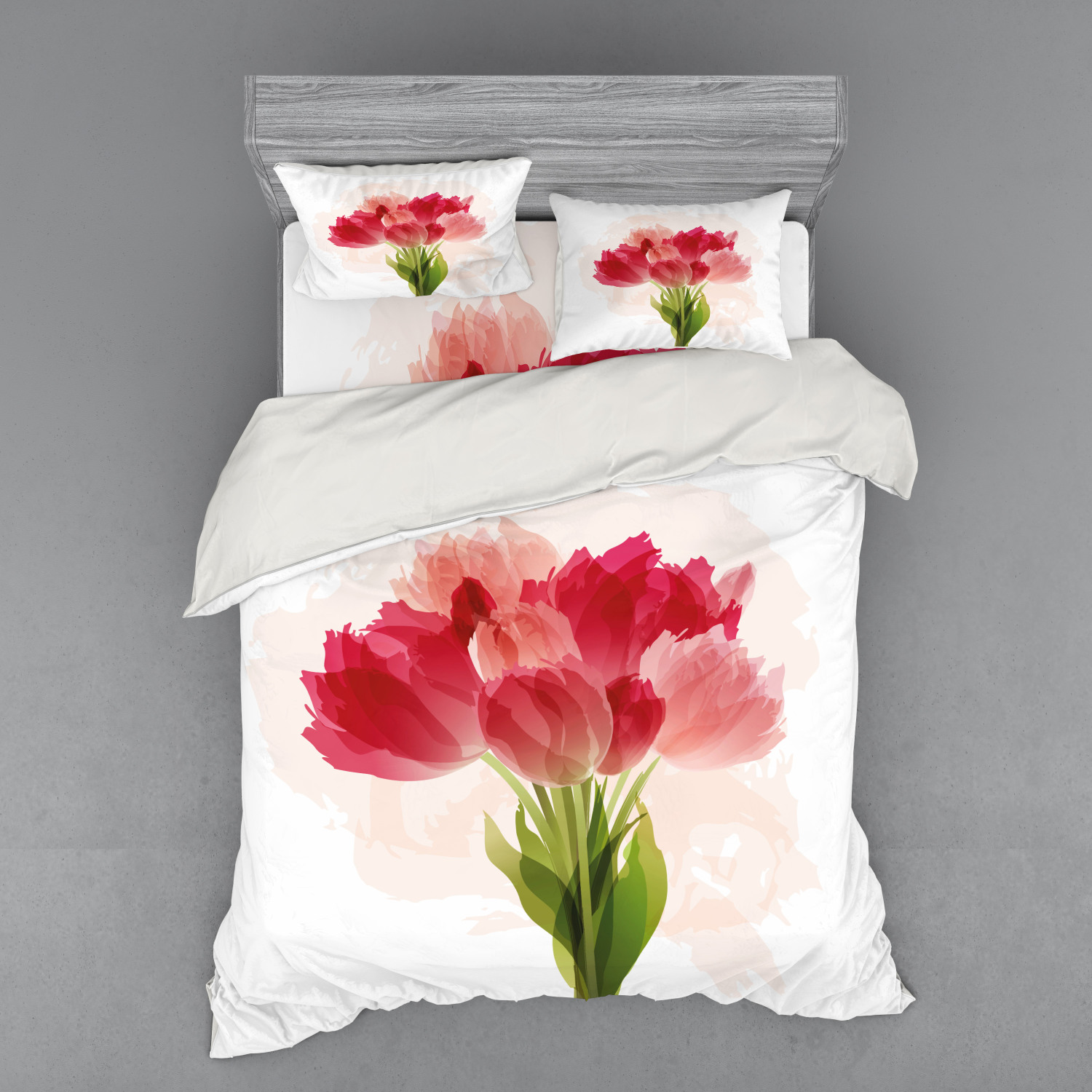 Ambesonne Flower Art Bedding Set Duvet Cover Sham Fitted Sheet in 3 Sizes - Picture 239 of 244