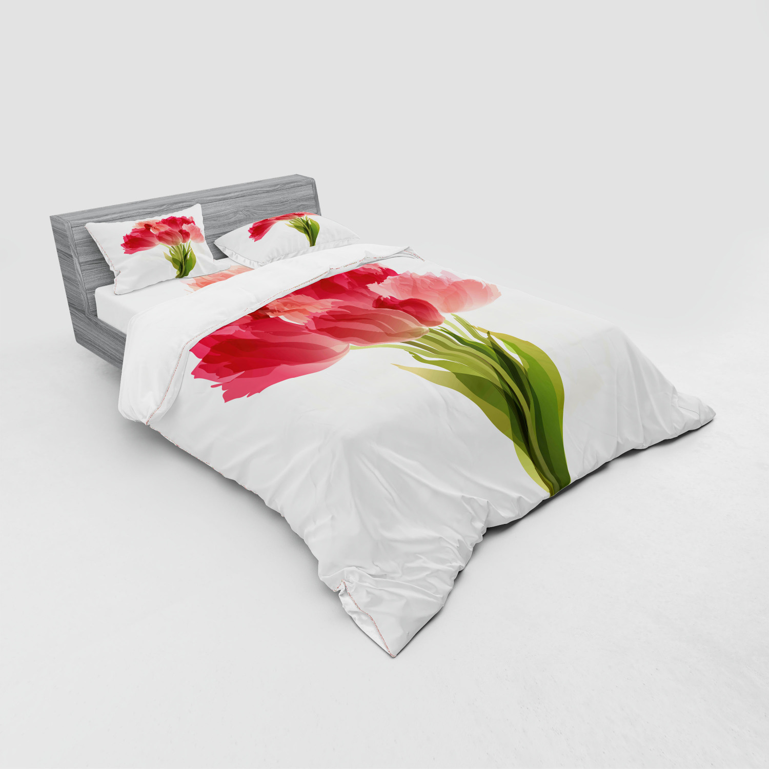 Ambesonne Flower Art Bedding Set Duvet Cover Sham Fitted Sheet in 3 Sizes - Picture 240 of 244