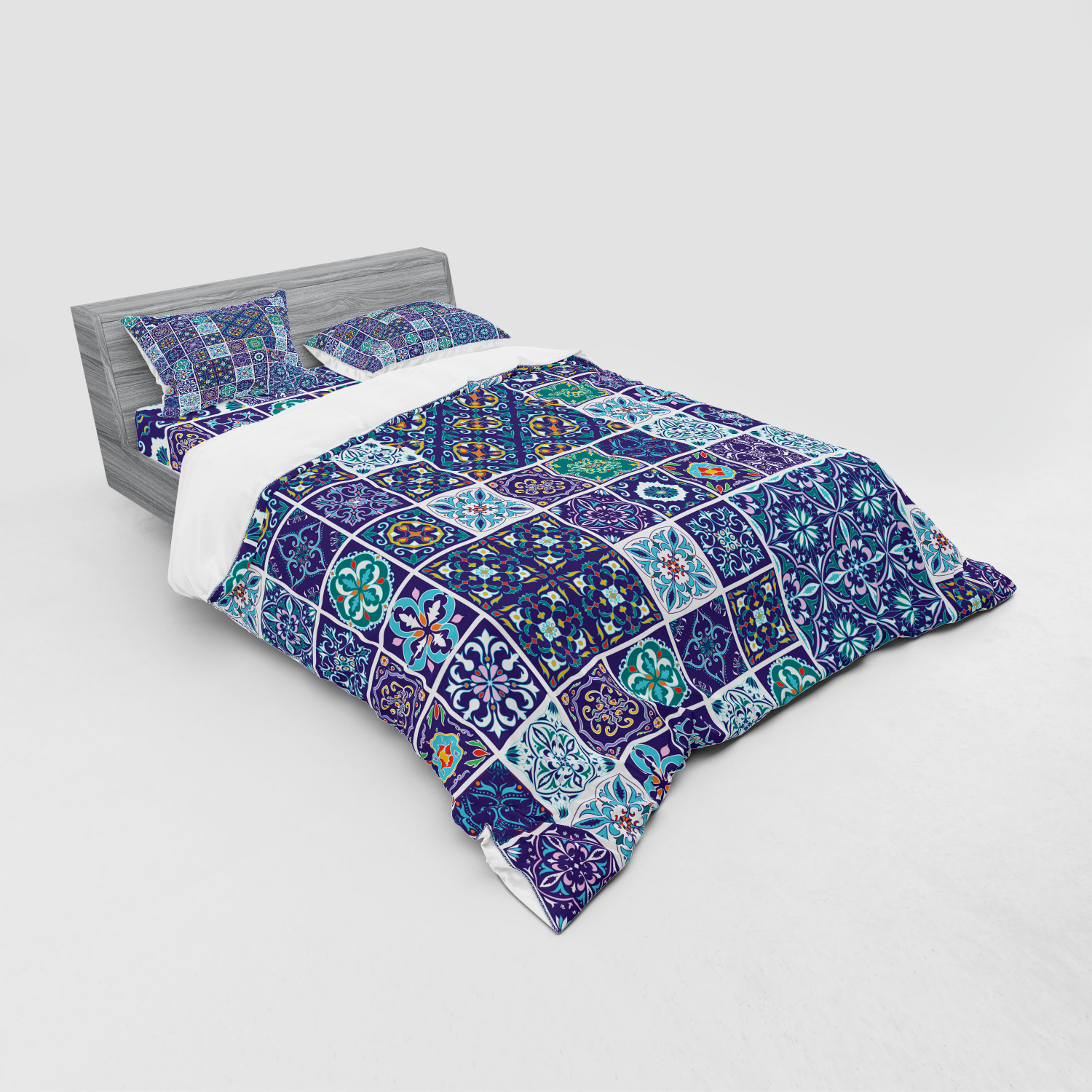 Ambesonne Ethnic Design Bedding Set Duvet Cover Sham Fitted Sheet in 3 Sizes - Picture 224 of 240