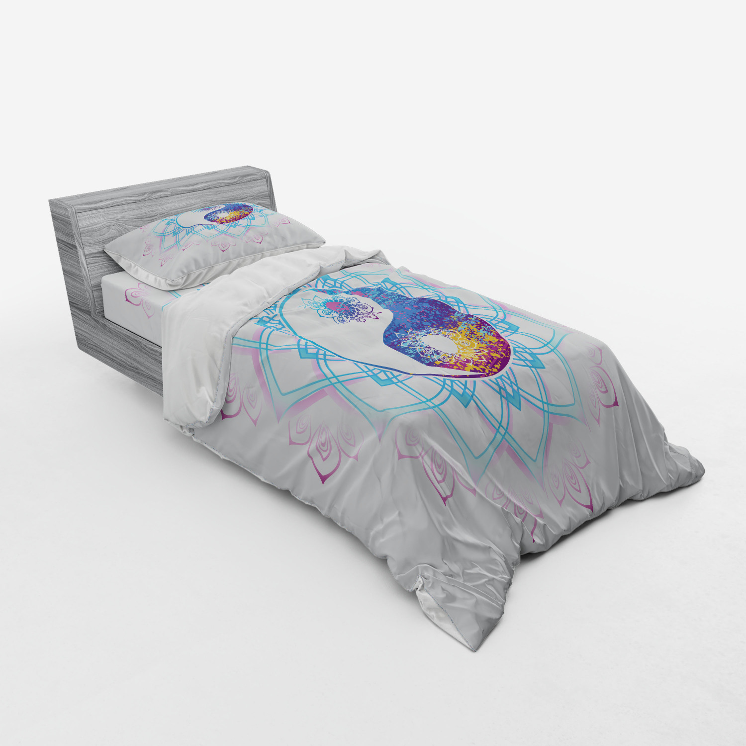 Ambesonne Ethnic Design Bedding Set Duvet Cover Sham Fitted Sheet in 3 Sizes - Picture 238 of 240
