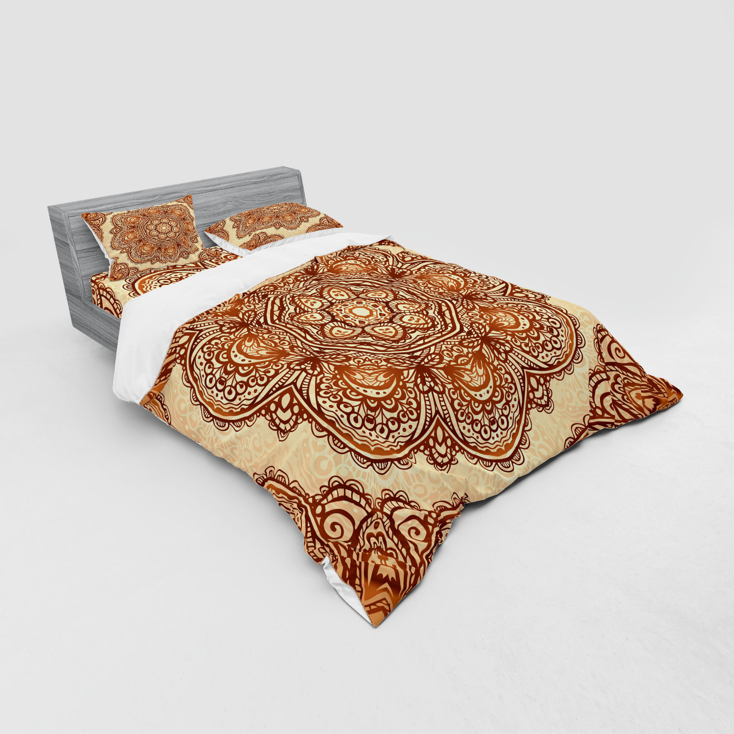 Ambesonne Ethnic Design Bedding Set Duvet Cover Sham Fitted Sheet in 3 Sizes - Picture 152 of 240