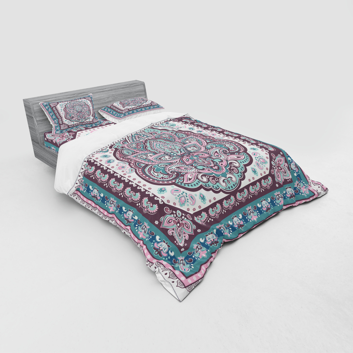 Ambesonne Ethnic Design Bedding Set Duvet Cover Sham Fitted Sheet in 3 Sizes - Picture 188 of 240