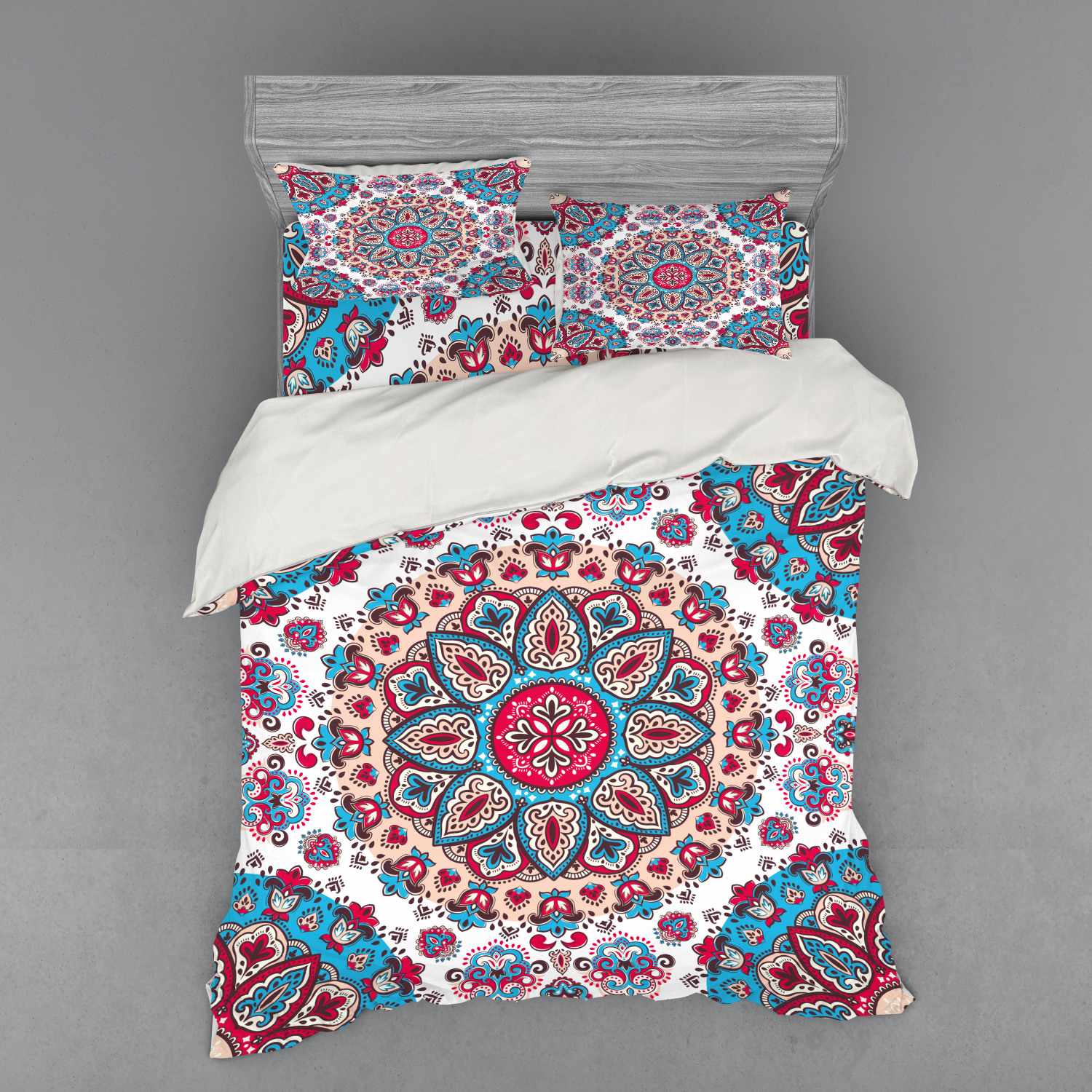 Ambesonne Ethnic Design Bedding Set Duvet Cover Sham Fitted Sheet in 3 Sizes - Picture 171 of 240