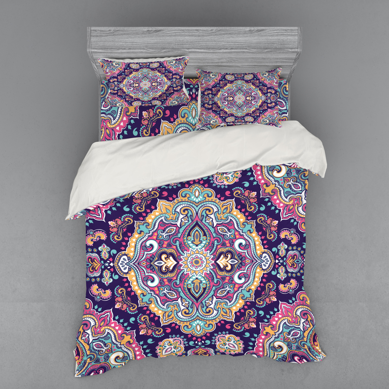 Ambesonne Ethnic Design Bedding Set Duvet Cover Sham Fitted Sheet in 3 Sizes - Picture 39 of 240