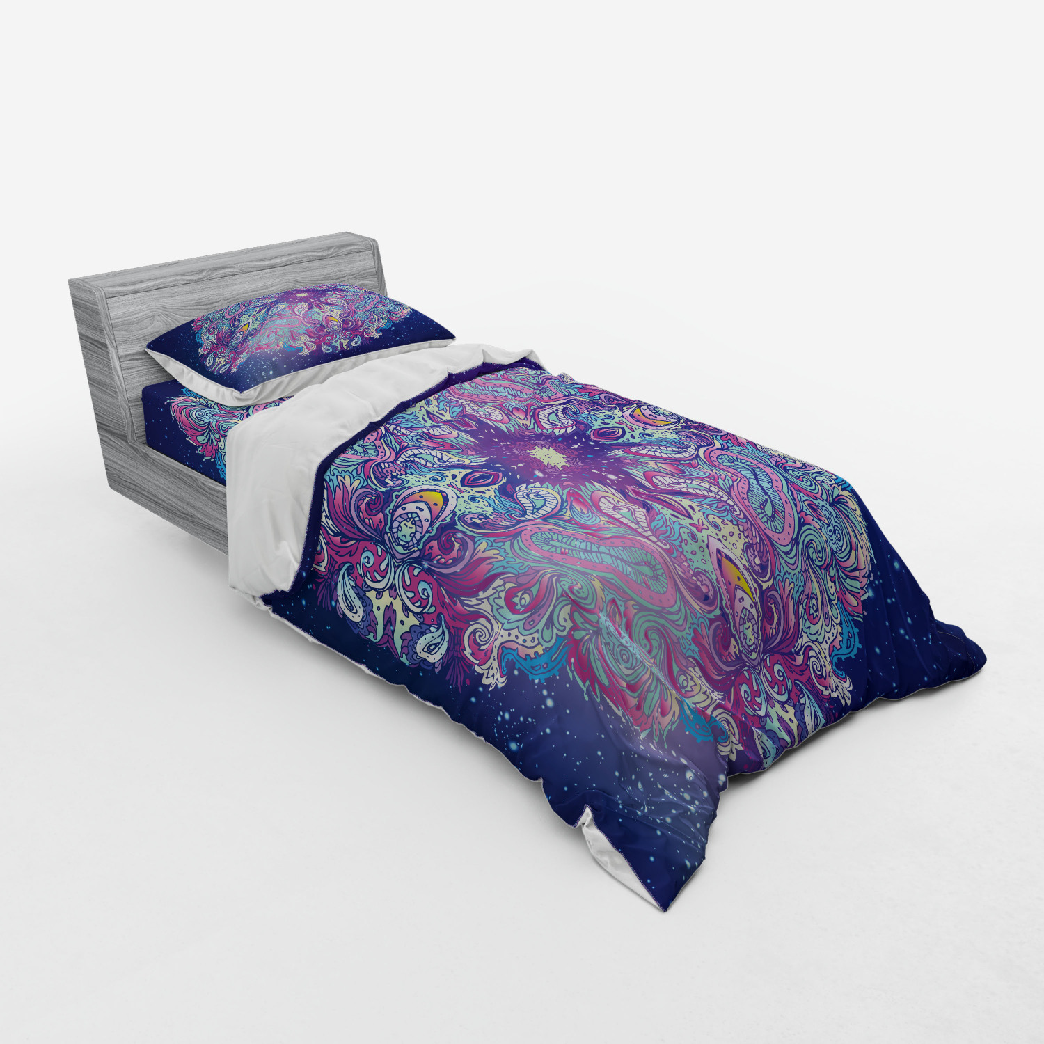 Ambesonne Ethnic Design Bedding Set Duvet Cover Sham Fitted Sheet in 3 Sizes - Picture 62 of 240