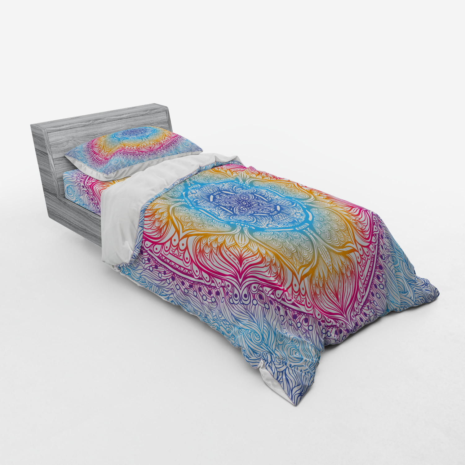 Ambesonne Ethnic Design Bedding Set Duvet Cover Sham Fitted Sheet in 3 Sizes - Picture 74 of 240