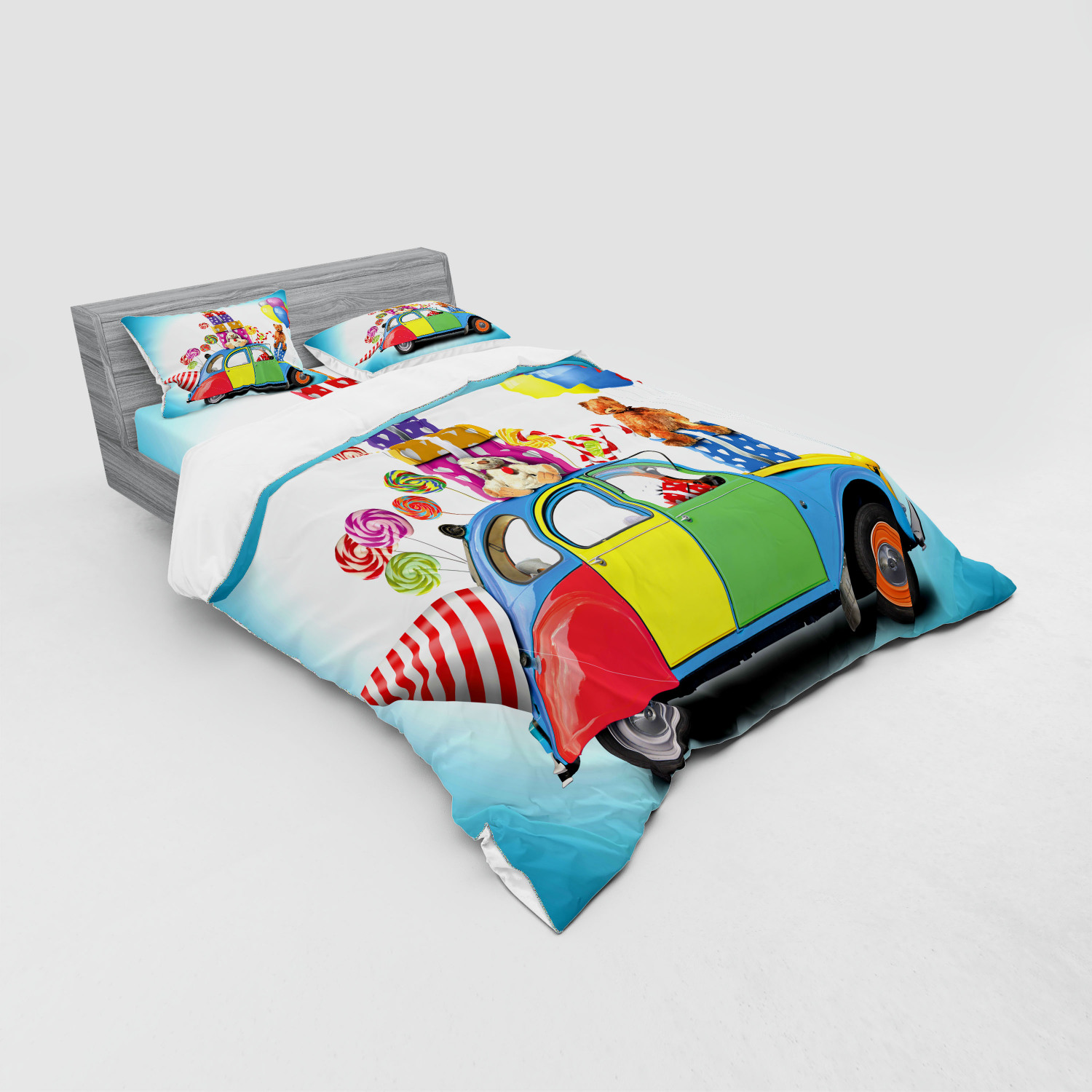 Ambesonne Funny Bedding Set Duvet Cover Sham Fitted Sheet in 3 Sizes eBay