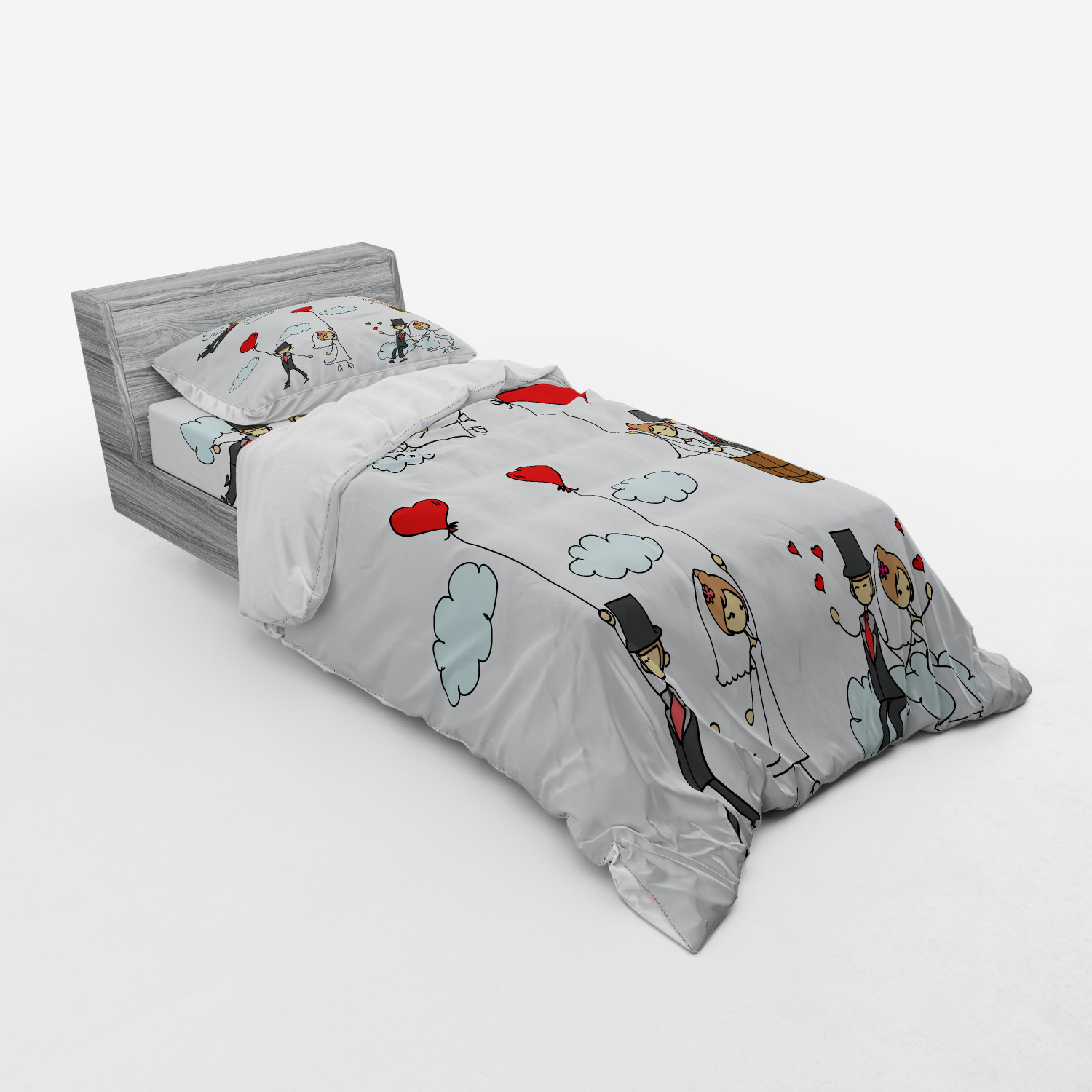 Ambesonne Funny Bedding Set Duvet Cover Sham Fitted Sheet in 3 Sizes eBay