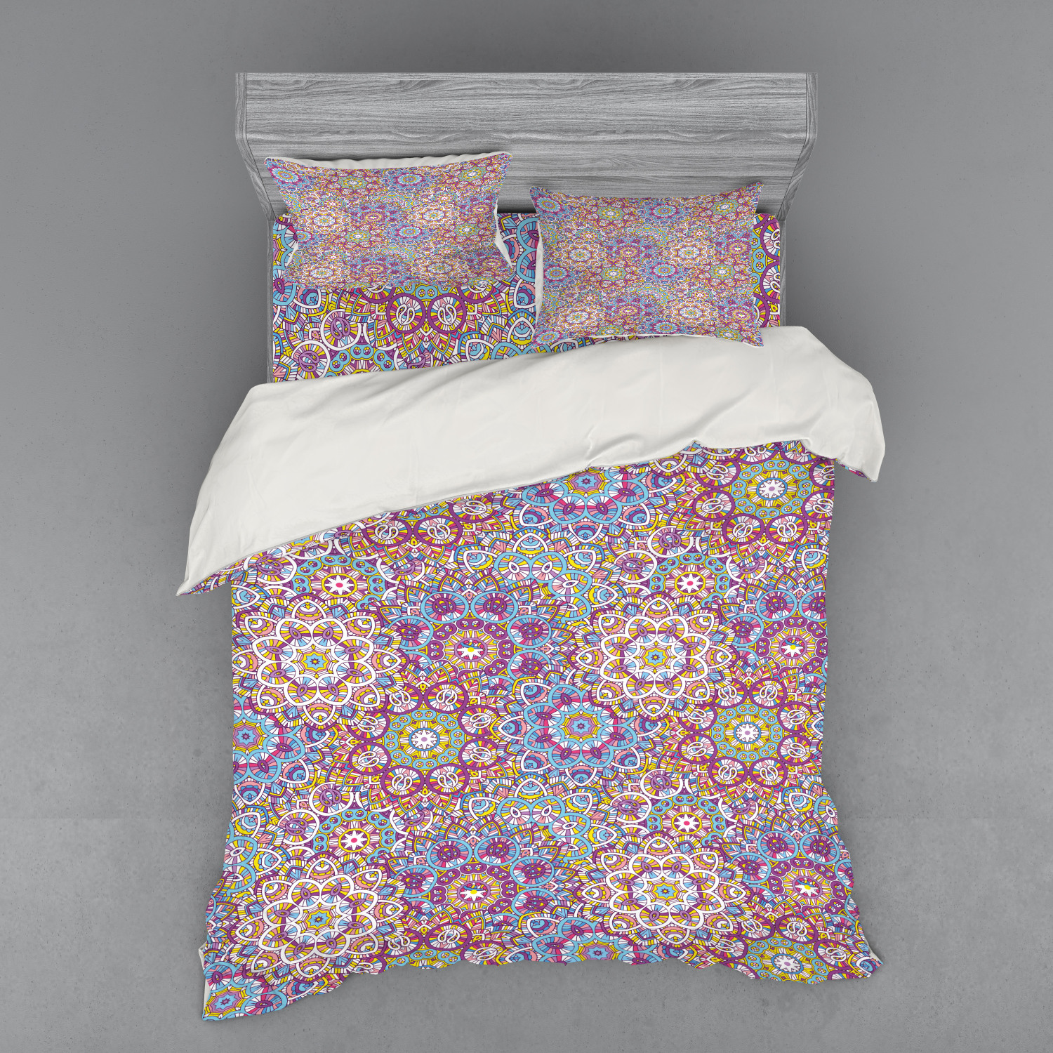 Ambesonne Leaf Print Bedding Set Duvet Cover Sham Fitted Sheet in 3 Sizes - Picture 39 of 228