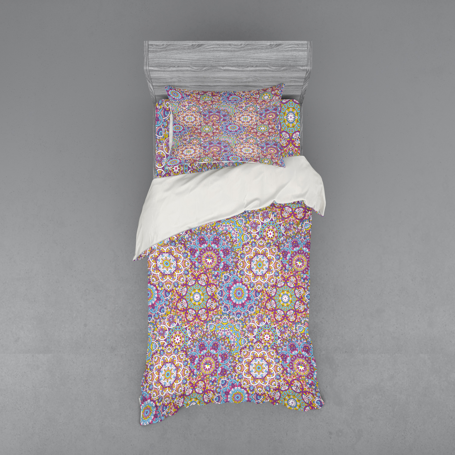 Ambesonne Leaf Print Bedding Set Duvet Cover Sham Fitted Sheet in 3 Sizes - Picture 37 of 228