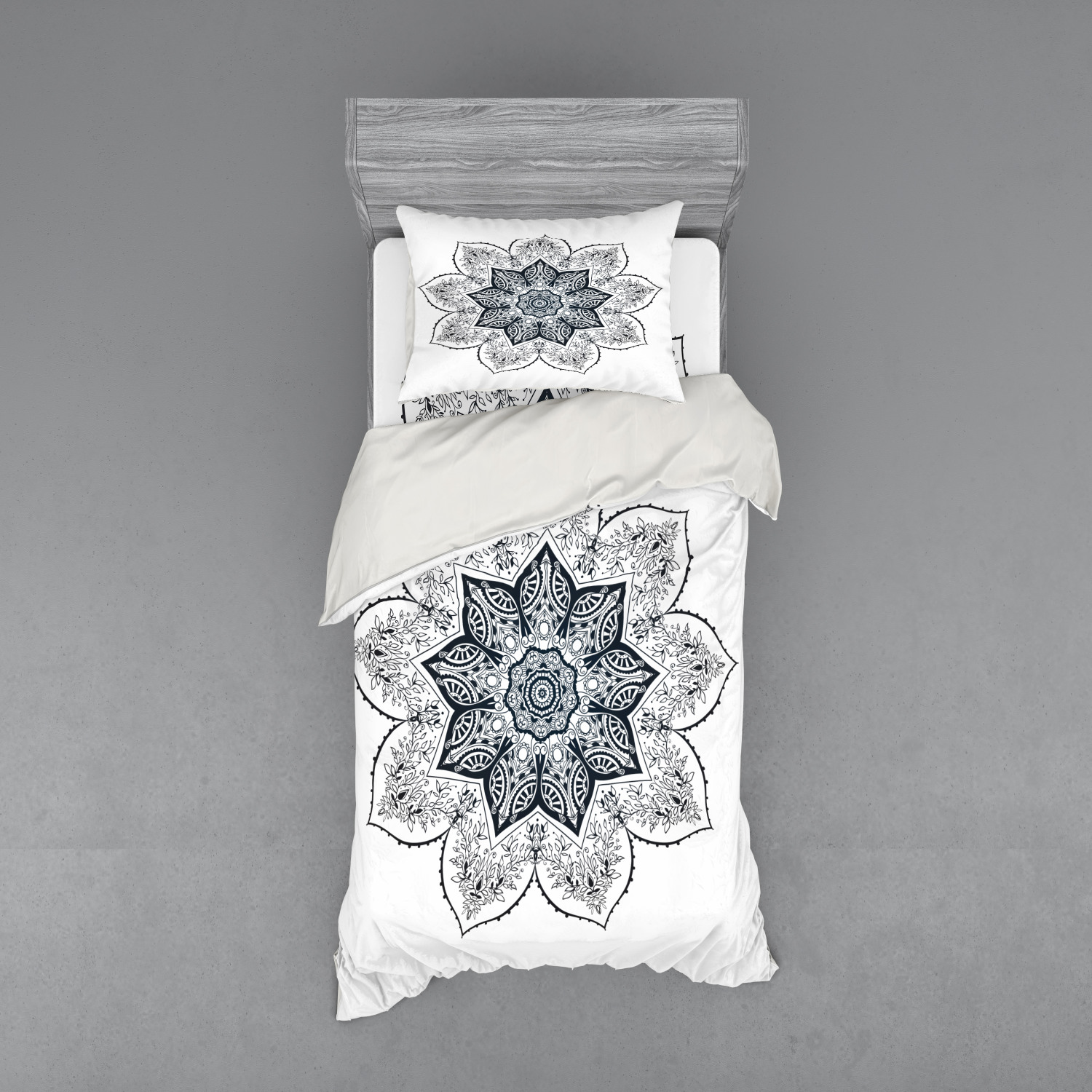 Ambesonne Leaf Print Bedding Set Duvet Cover Sham Fitted Sheet in 3 Sizes - Picture 21 of 228