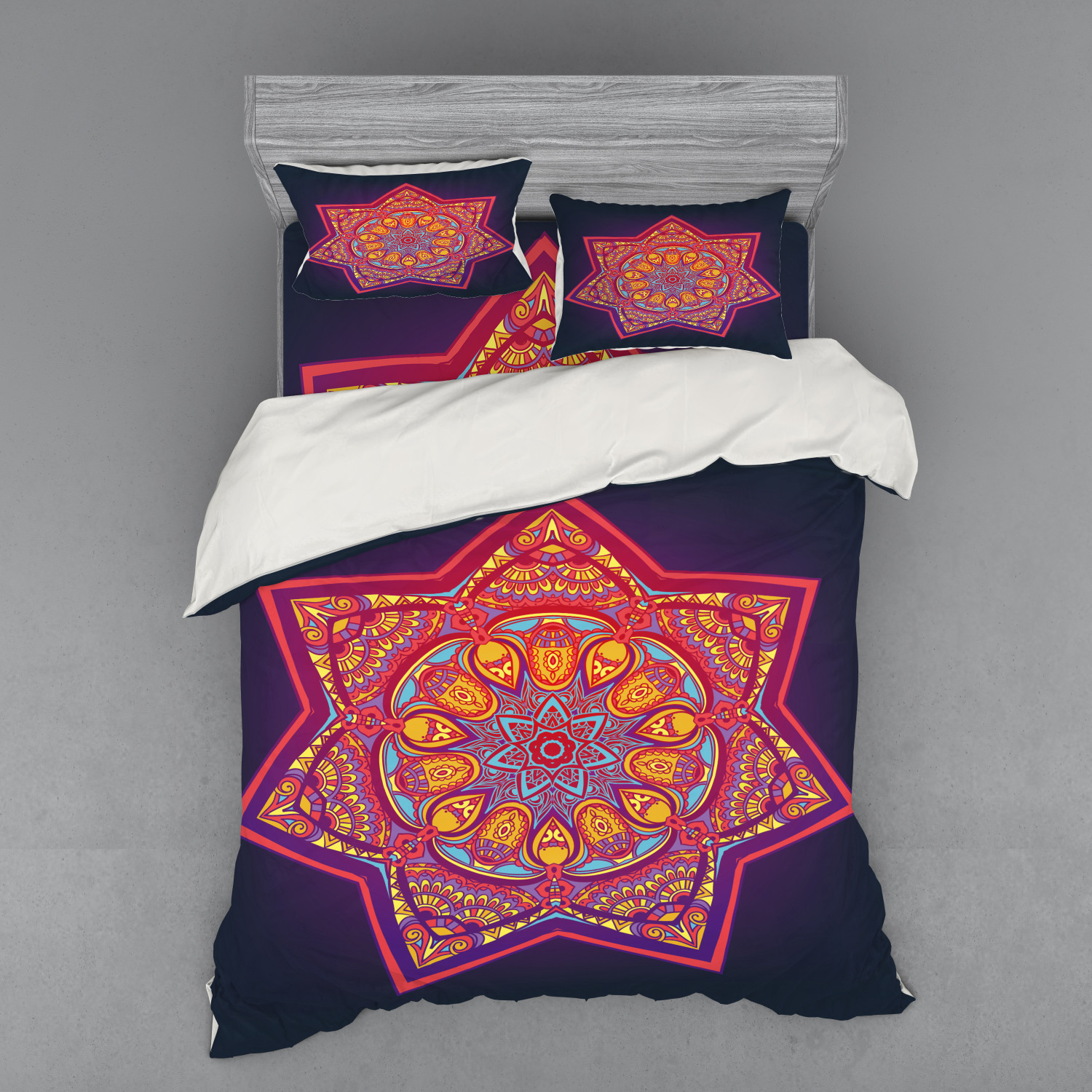 Ambesonne Leaf Print Bedding Set Duvet Cover Sham Fitted Sheet in 3 Sizes - Picture 75 of 228