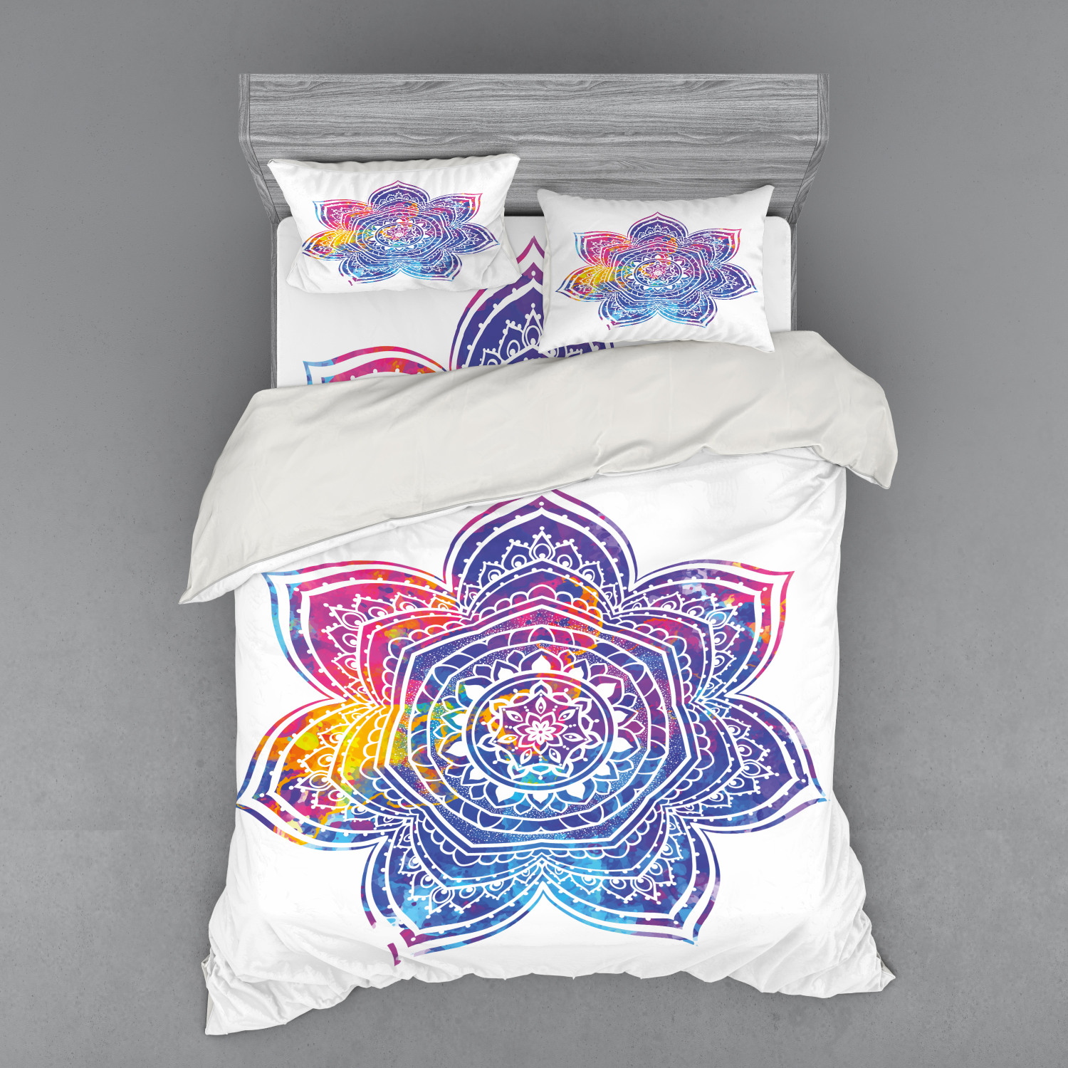 Ambesonne Leaf Print Bedding Set Duvet Cover Sham Fitted Sheet in 3 Sizes - Picture 219 of 228