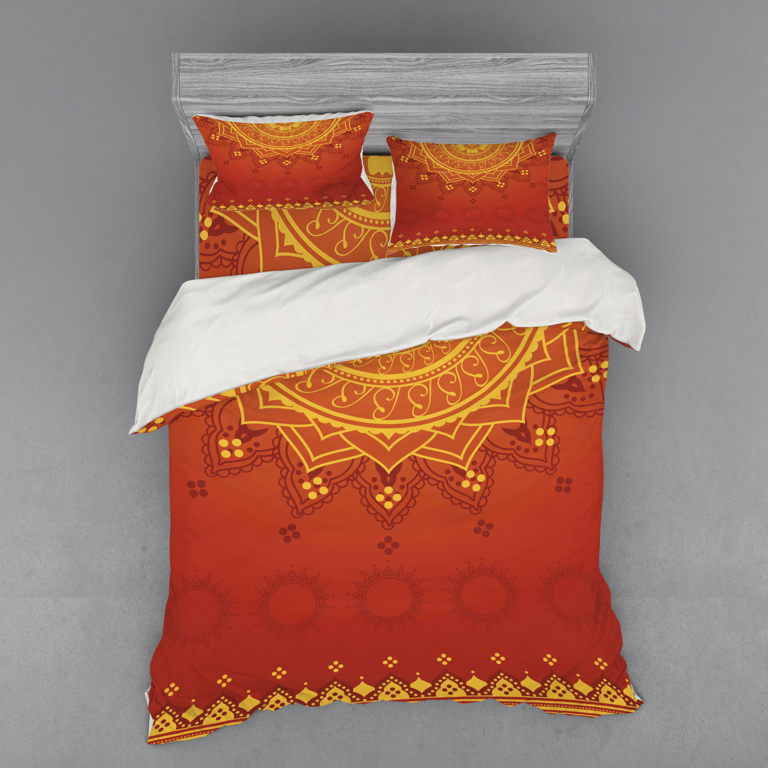 Ambesonne Leaf Print Bedding Set Duvet Cover Sham Fitted Sheet in 3 Sizes - Picture 203 of 228