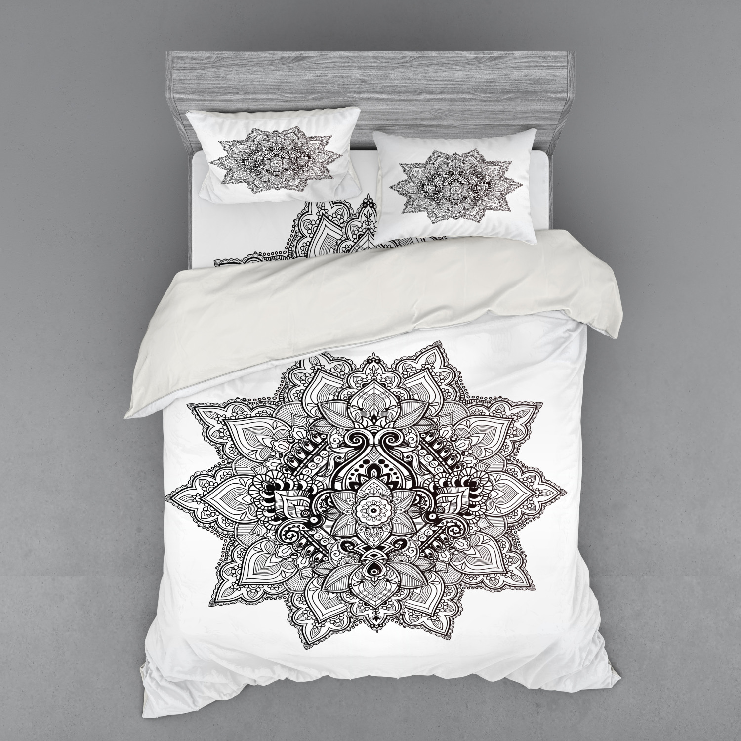 Ambesonne Leaf Print Bedding Set Duvet Cover Sham Fitted Sheet in 3 Sizes - Picture 27 of 228