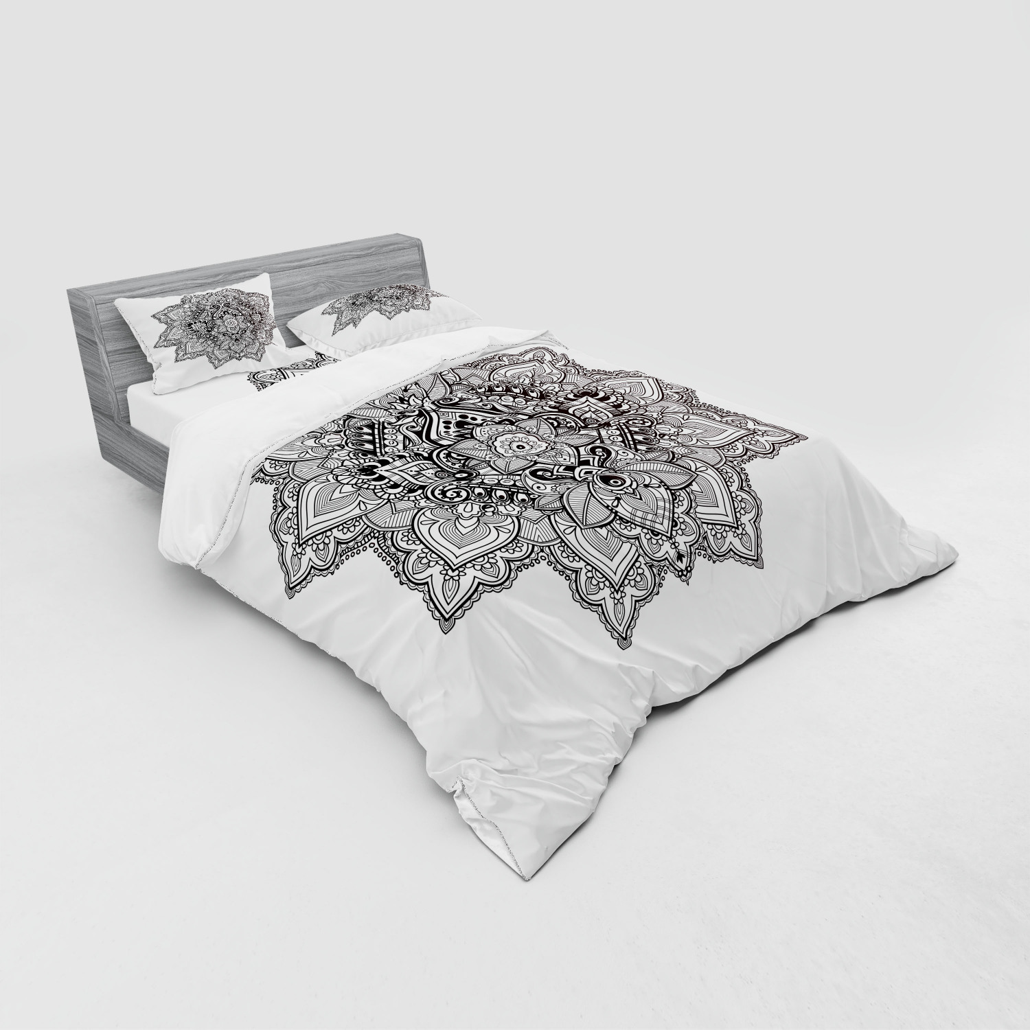 Ambesonne Leaf Print Bedding Set Duvet Cover Sham Fitted Sheet in 3 Sizes - Picture 28 of 228