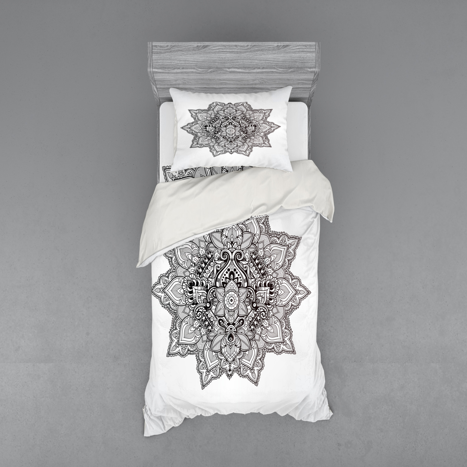Ambesonne Leaf Print Bedding Set Duvet Cover Sham Fitted Sheet in 3 Sizes - Picture 25 of 228