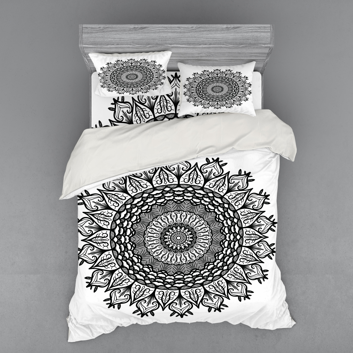 Ambesonne Leaf Print Bedding Set Duvet Cover Sham Fitted Sheet in 3 Sizes - Picture 211 of 228