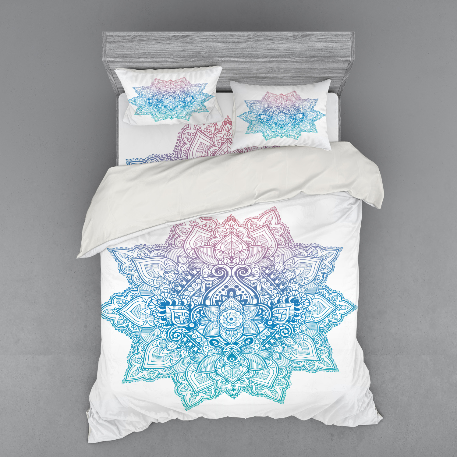 Ambesonne Leaf Print Bedding Set Duvet Cover Sham Fitted Sheet in 3 Sizes - Picture 151 of 228