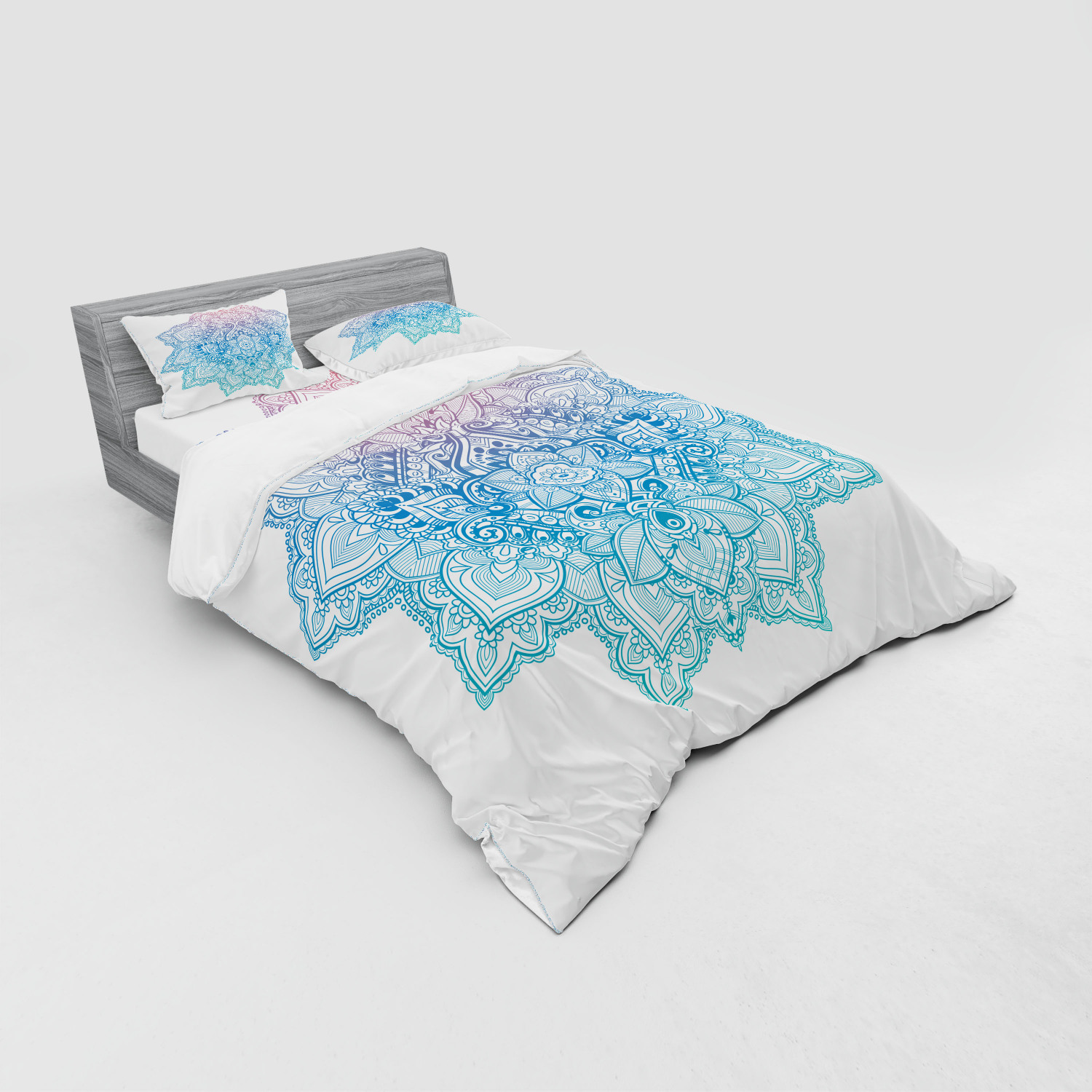 Ambesonne Leaf Print Bedding Set Duvet Cover Sham Fitted Sheet in 3 Sizes - Picture 152 of 228