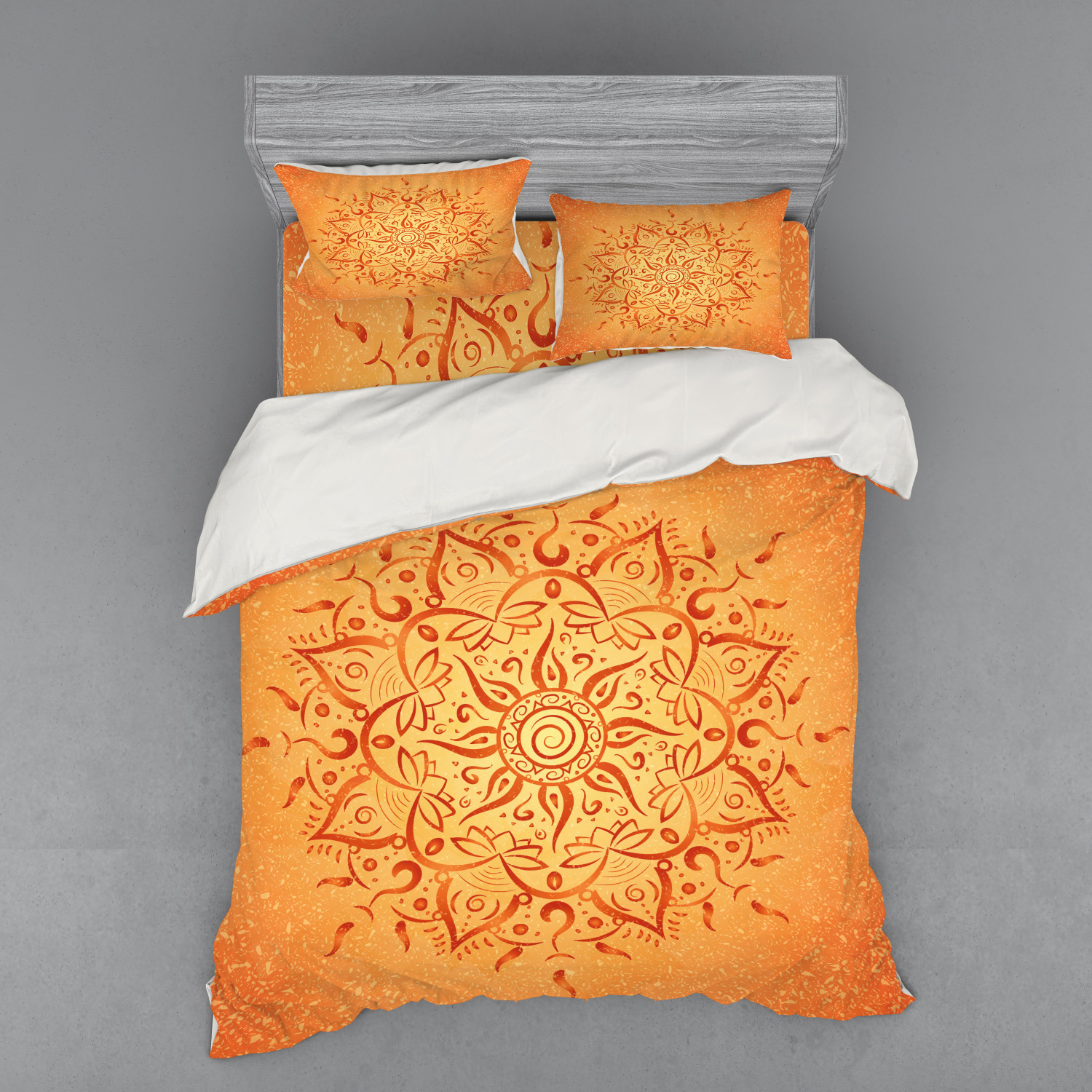 Ambesonne Leaf Print Bedding Set Duvet Cover Sham Fitted Sheet in 3 Sizes - Picture 135 of 228