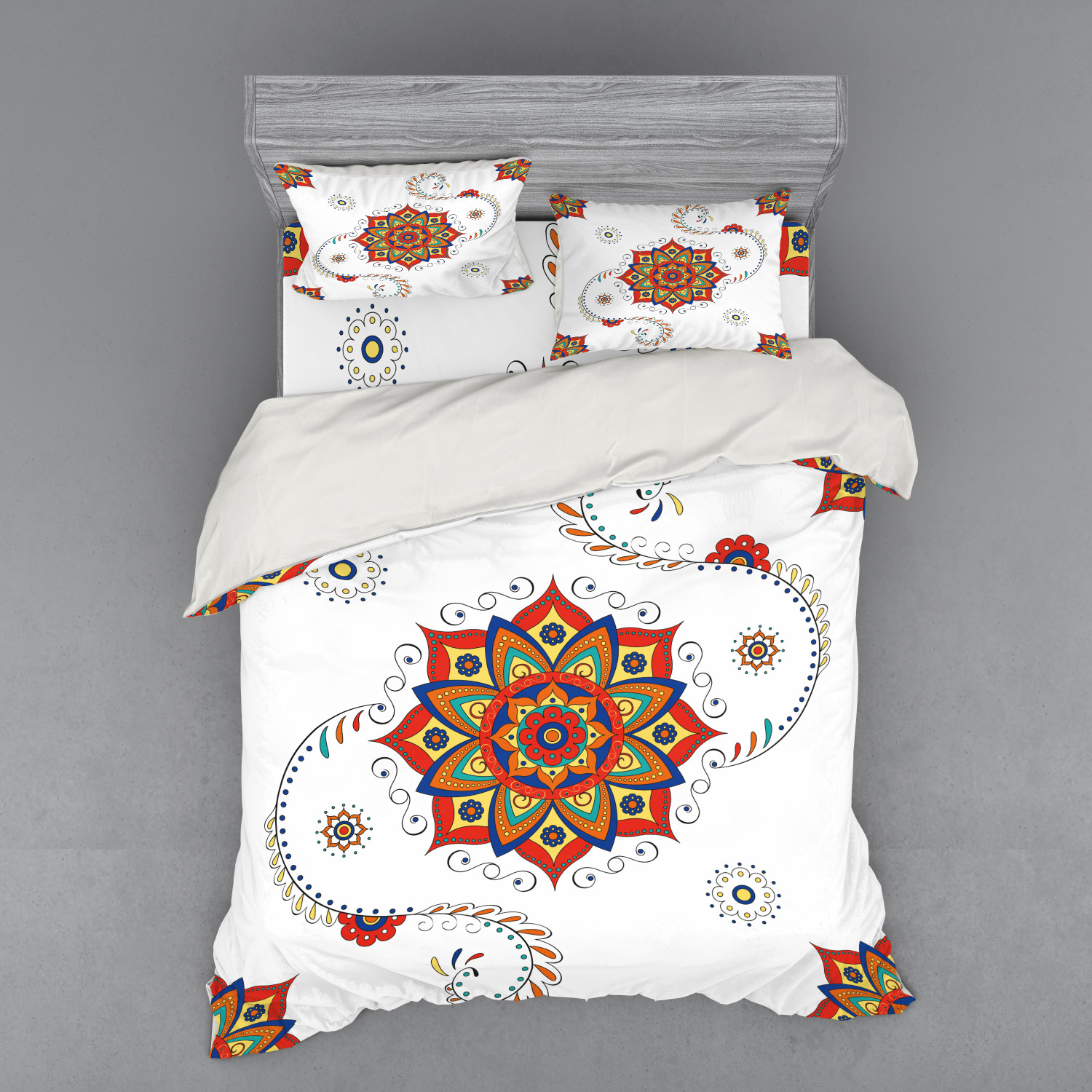 Ambesonne Leaf Print Bedding Set Duvet Cover Sham Fitted Sheet in 3 Sizes - Picture 107 of 228
