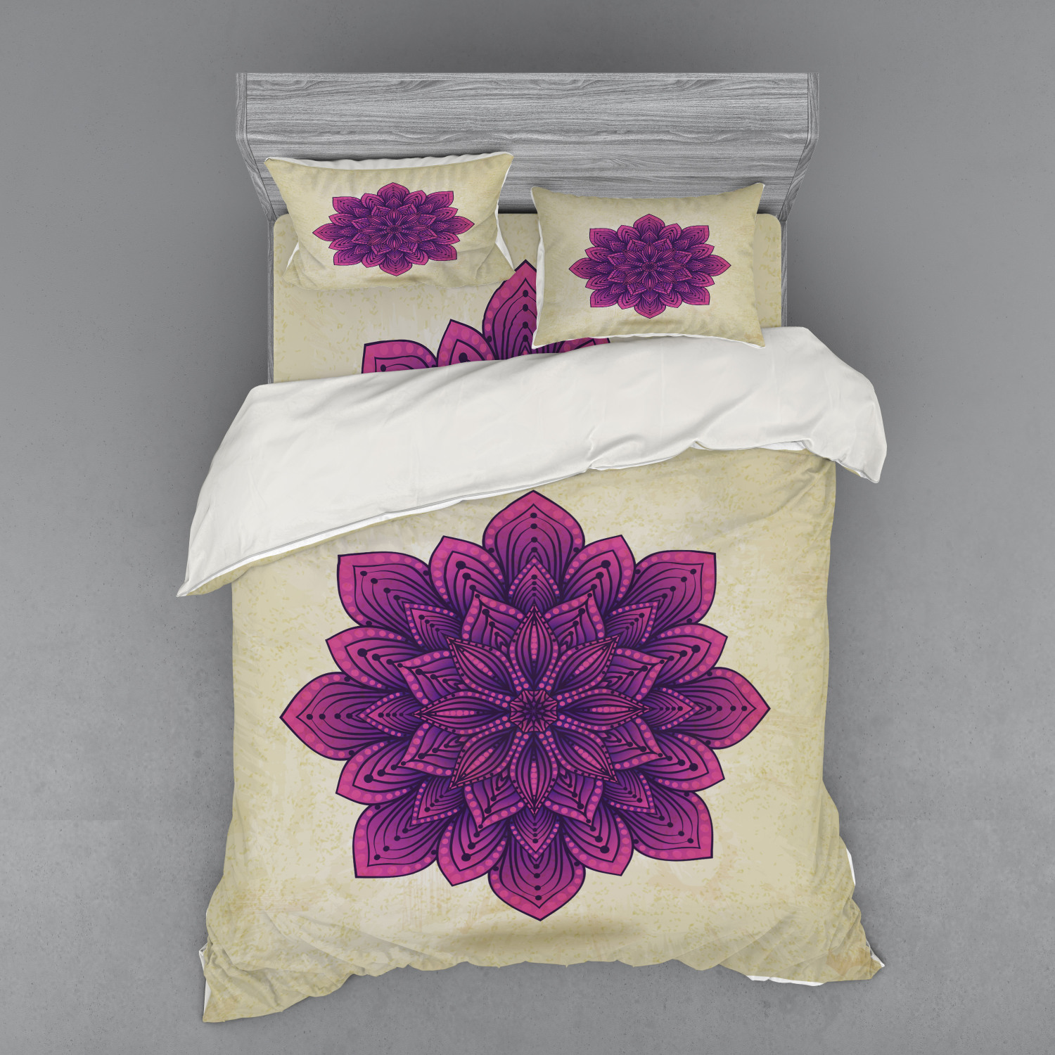 Ambesonne Leaf Print Bedding Set Duvet Cover Sham Fitted Sheet in 3 Sizes - Picture 175 of 228