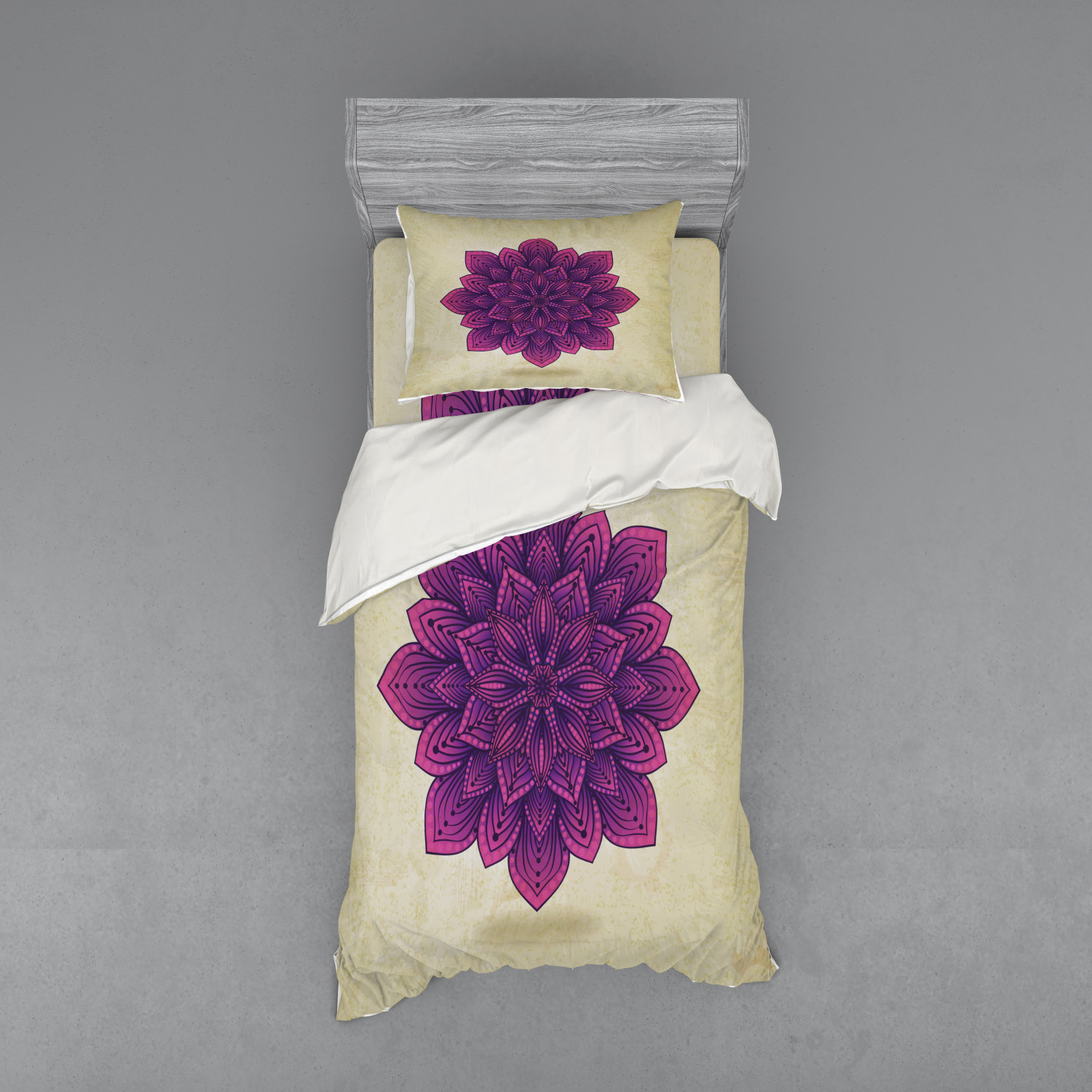 Ambesonne Leaf Print Bedding Set Duvet Cover Sham Fitted Sheet in 3 Sizes - Picture 173 of 228