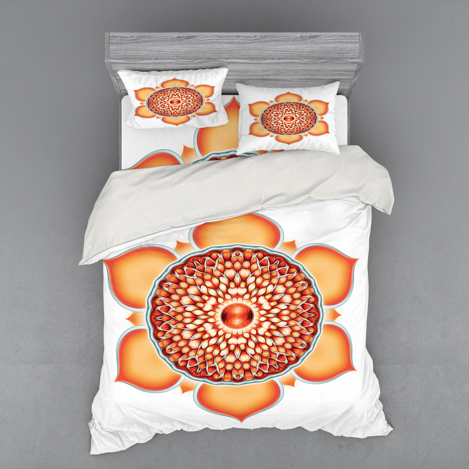 Ambesonne Leaf Print Bedding Set Duvet Cover Sham Fitted Sheet in 3 Sizes - Picture 87 of 228