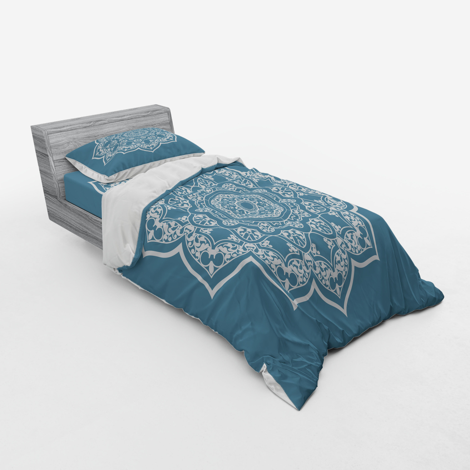 Ambesonne Leaf Print Bedding Set Duvet Cover Sham Fitted Sheet in 3 Sizes - Picture 102 of 228