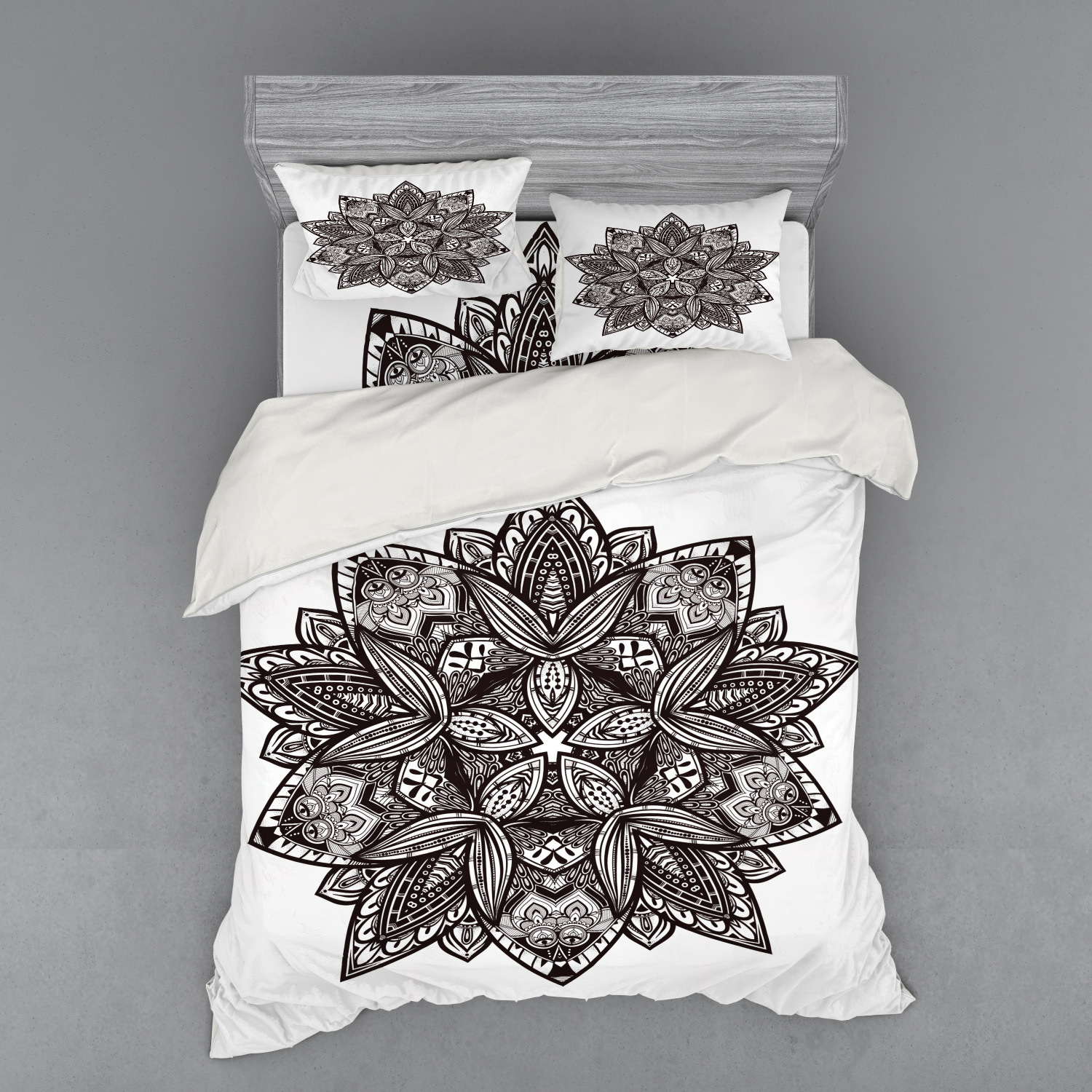 Ambesonne Leaf Print Bedding Set Duvet Cover Sham Fitted Sheet in 3 Sizes - Picture 59 of 228