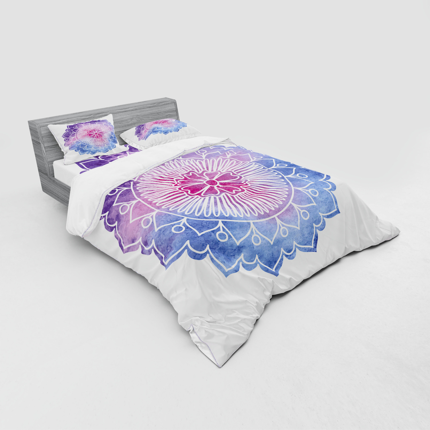 Ambesonne Leaf Print Bedding Set Duvet Cover Sham Fitted Sheet in 3 Sizes - Picture 32 of 228
