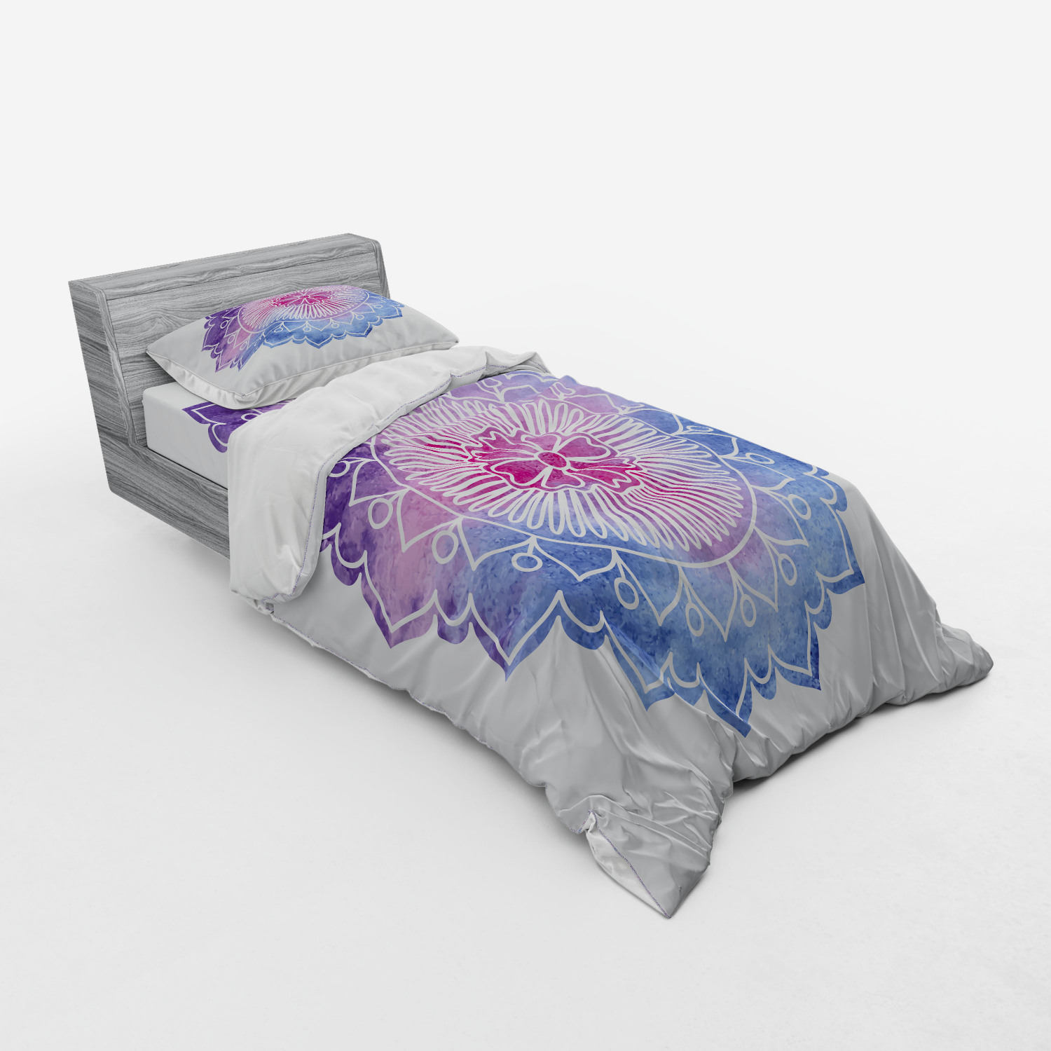 Ambesonne Leaf Print Bedding Set Duvet Cover Sham Fitted Sheet in 3 Sizes - Picture 30 of 228