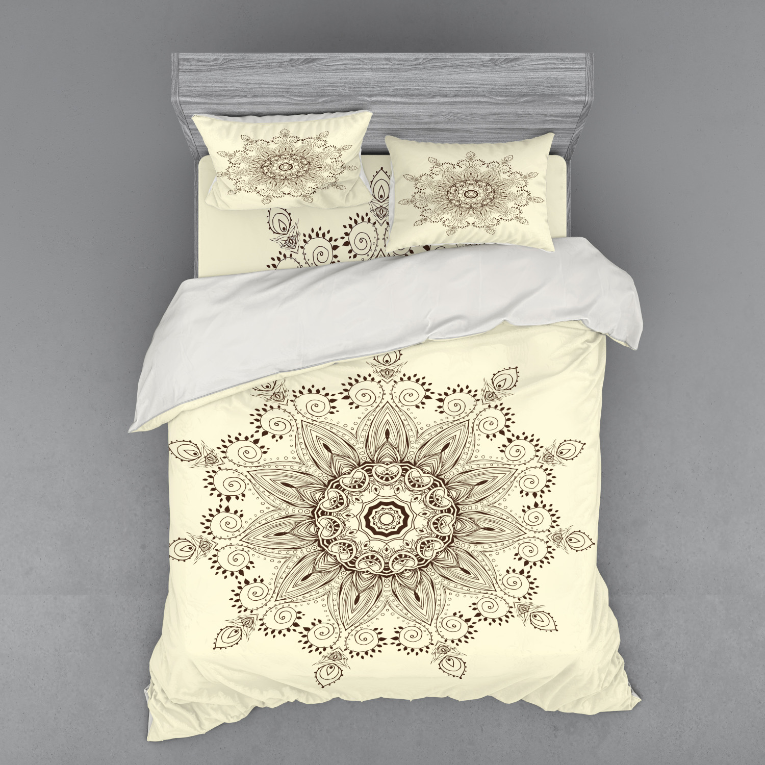 Ambesonne Leaf Print Bedding Set Duvet Cover Sham Fitted Sheet in 3 Sizes - Picture 143 of 228