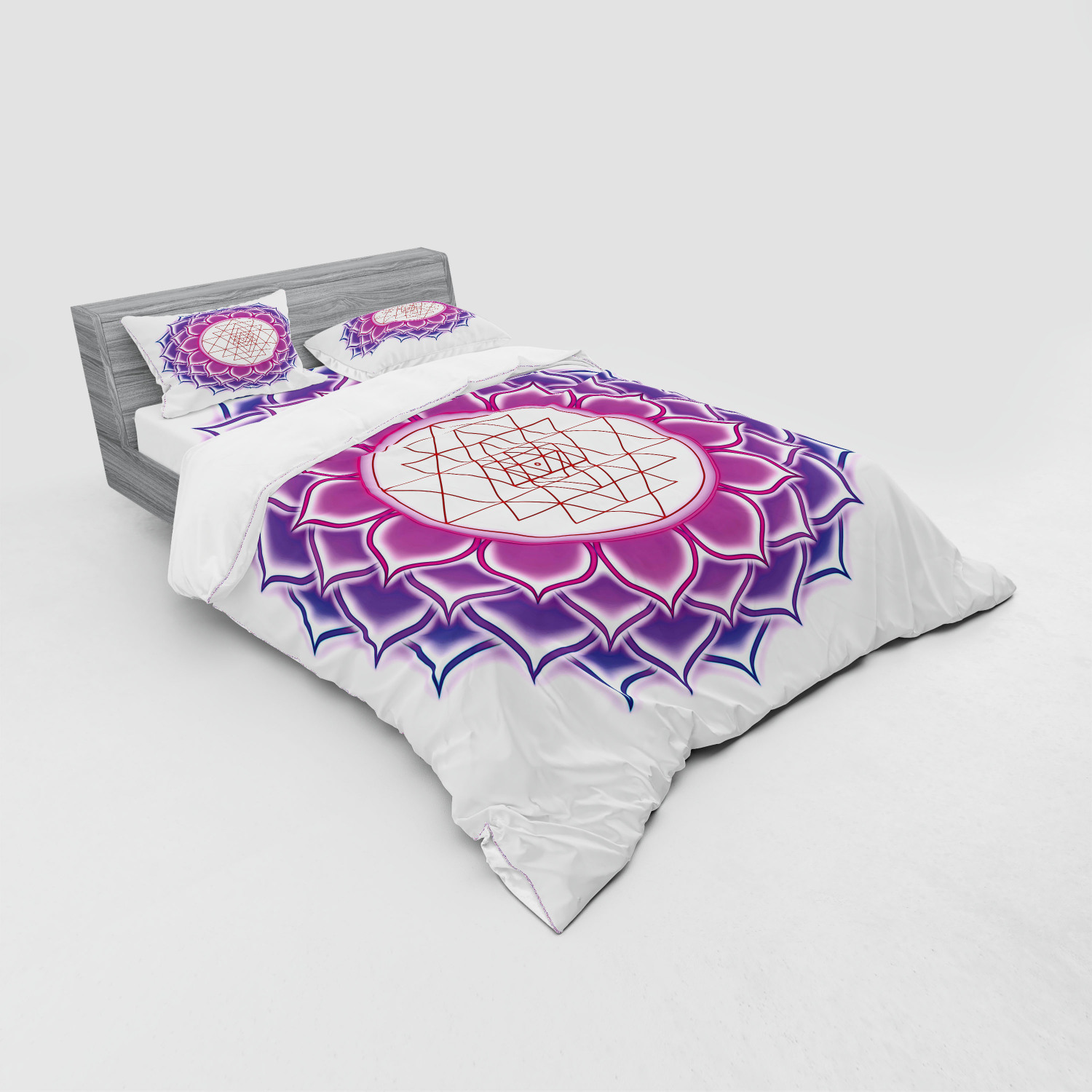 Ambesonne Leaf Print Bedding Set Duvet Cover Sham Fitted Sheet in 3 Sizes - Picture 128 of 228