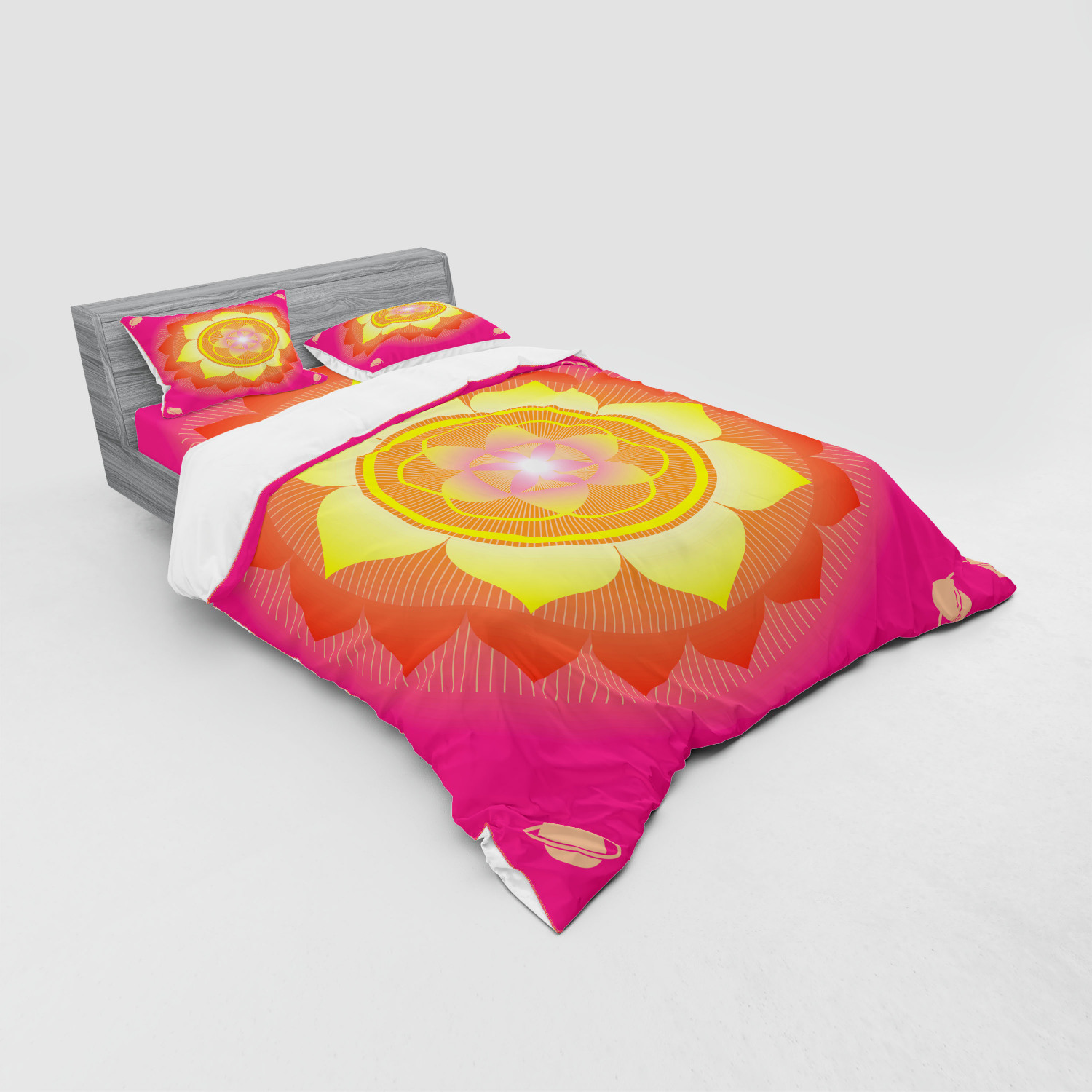Ambesonne Leaf Print Bedding Set Duvet Cover Sham Fitted Sheet in 3 Sizes - Picture 112 of 228