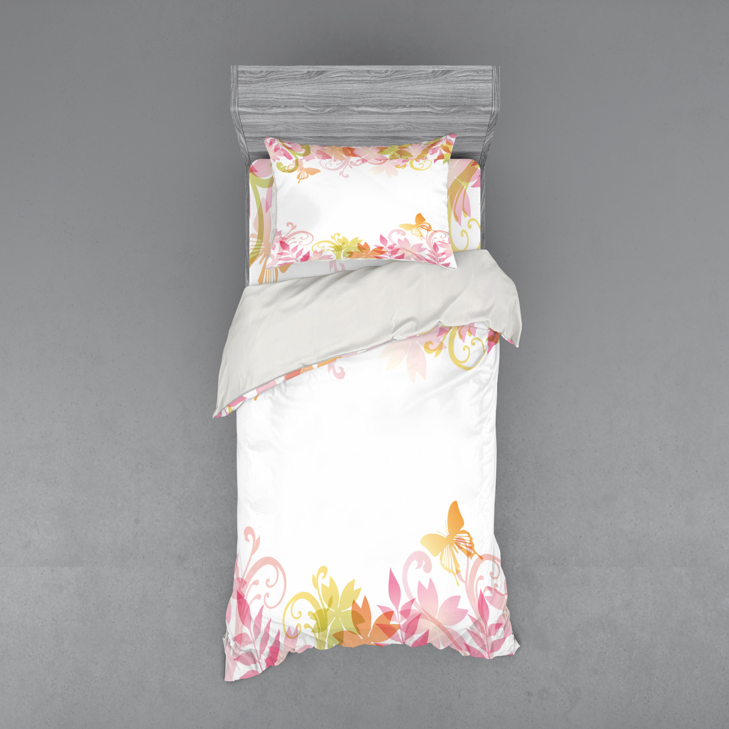 Ambesonne Pastel Design Bedding Set Duvet Cover Sham Fitted Sheet in 3 Sizes - Picture 89 of 236