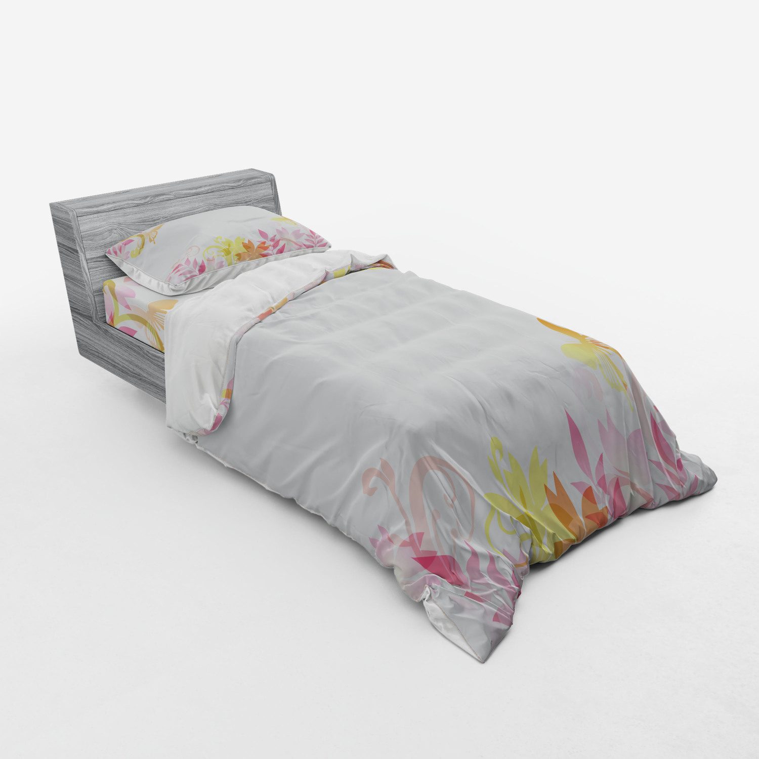 Ambesonne Pastel Design Bedding Set Duvet Cover Sham Fitted Sheet in 3 Sizes - Picture 90 of 236