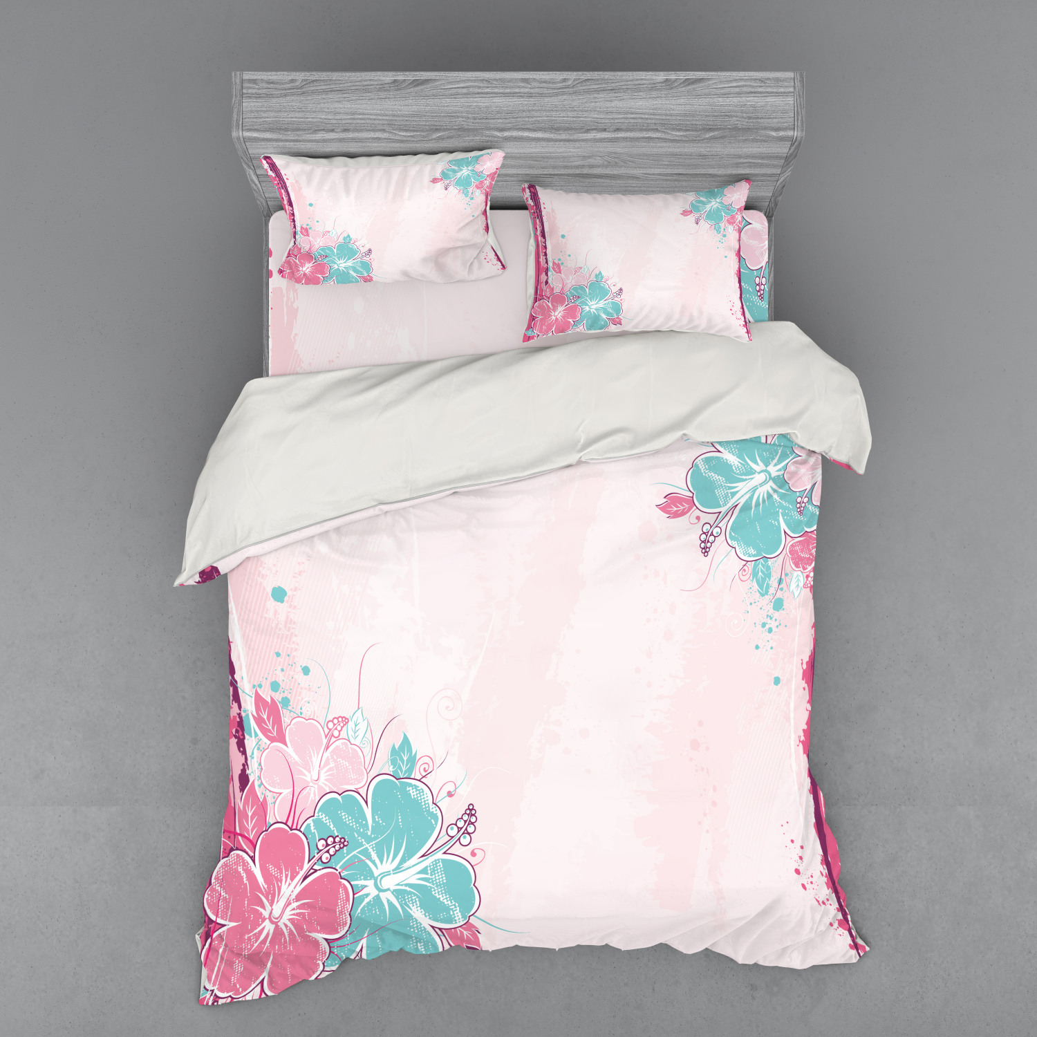 Ambesonne Flower Art Bedding Set Duvet Cover Sham Fitted Sheet in 3 Sizes - Picture 27 of 244