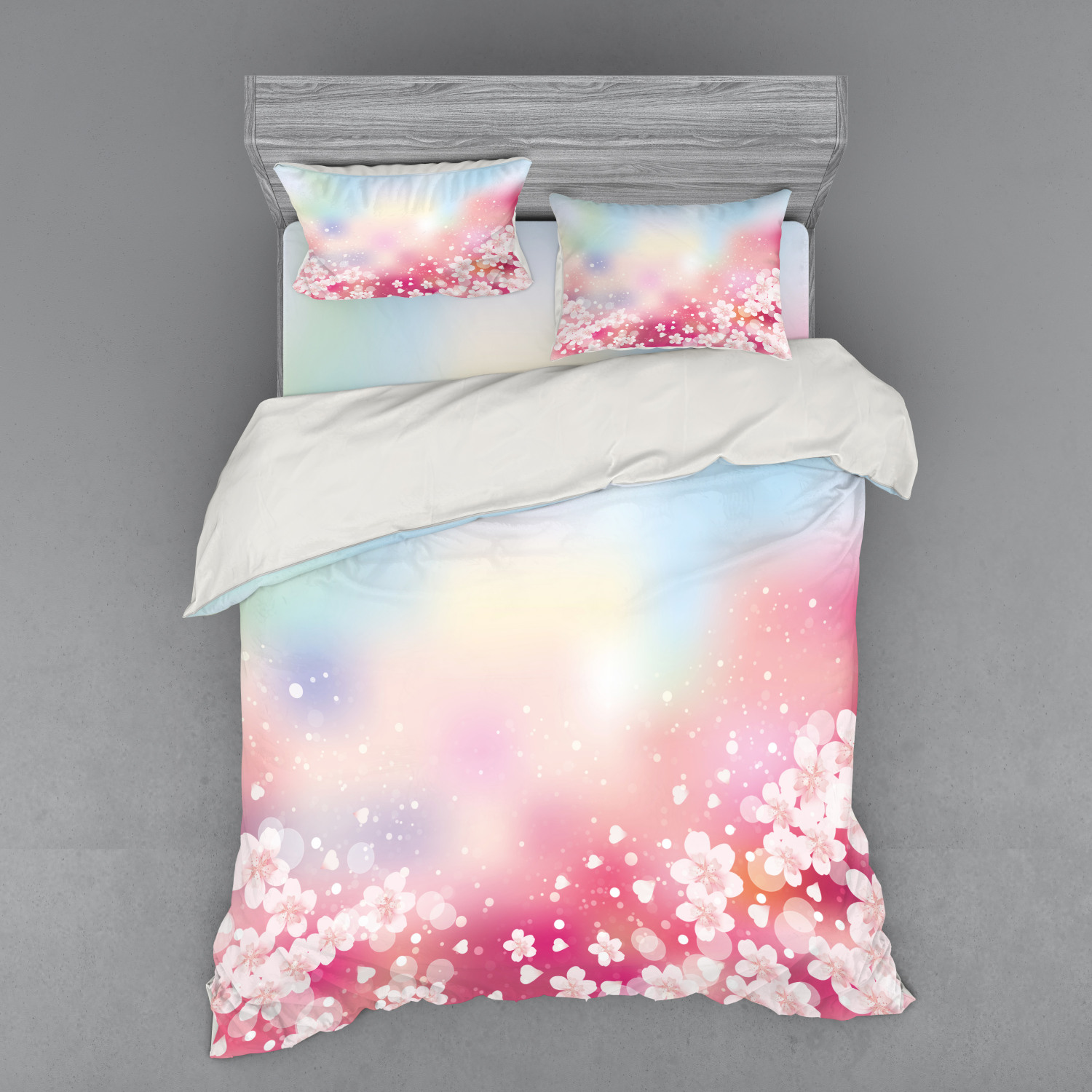 Ambesonne Pastel Design Bedding Set Duvet Cover Sham Fitted Sheet in 3 Sizes - Picture 71 of 236