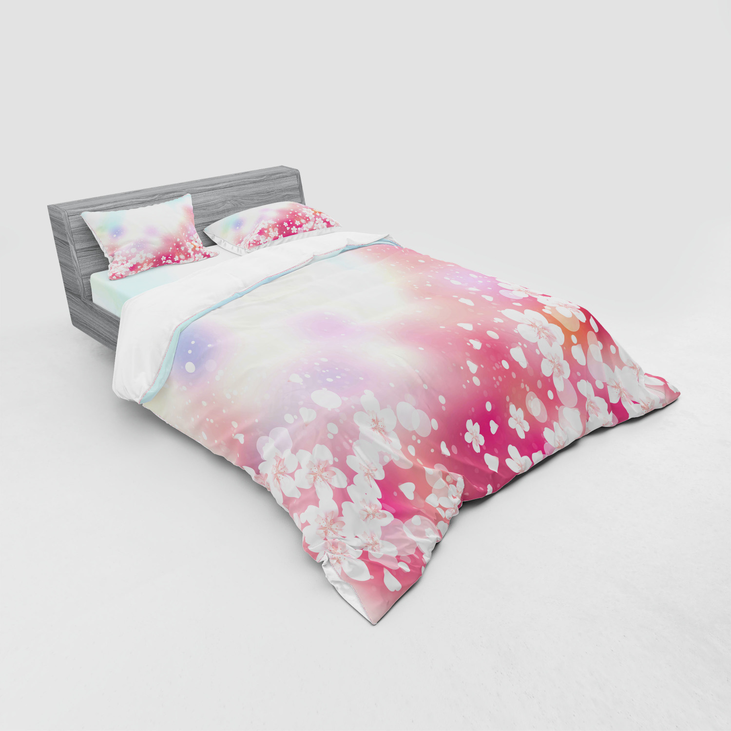 Ambesonne Pastel Design Bedding Set Duvet Cover Sham Fitted Sheet in 3 Sizes - Picture 72 of 236