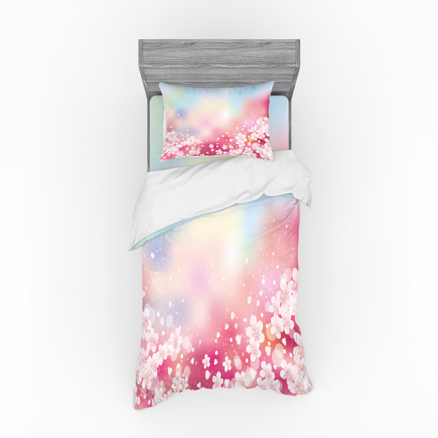 Ambesonne Pastel Design Bedding Set Duvet Cover Sham Fitted Sheet in 3 Sizes - Picture 69 of 236