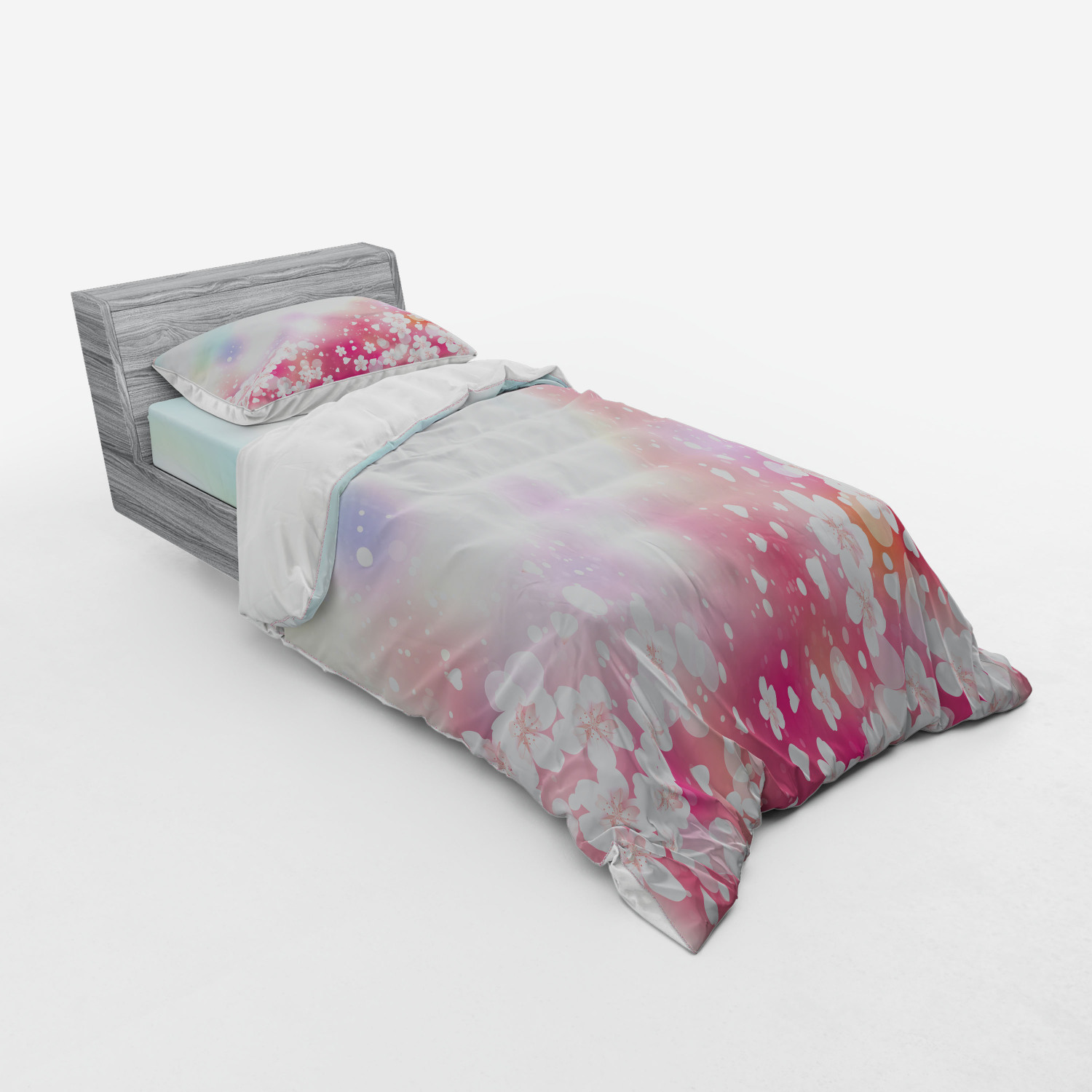 Ambesonne Pastel Design Bedding Set Duvet Cover Sham Fitted Sheet in 3 Sizes - Picture 70 of 236