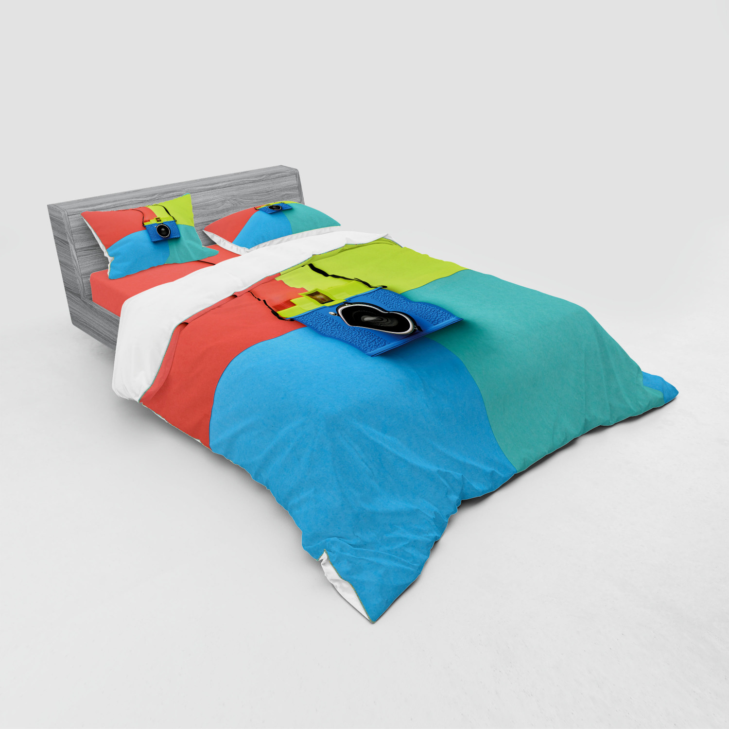 Ambesonne Pastel Design Bedding Set Duvet Cover Sham Fitted Sheet in 3 Sizes - Picture 148 of 236